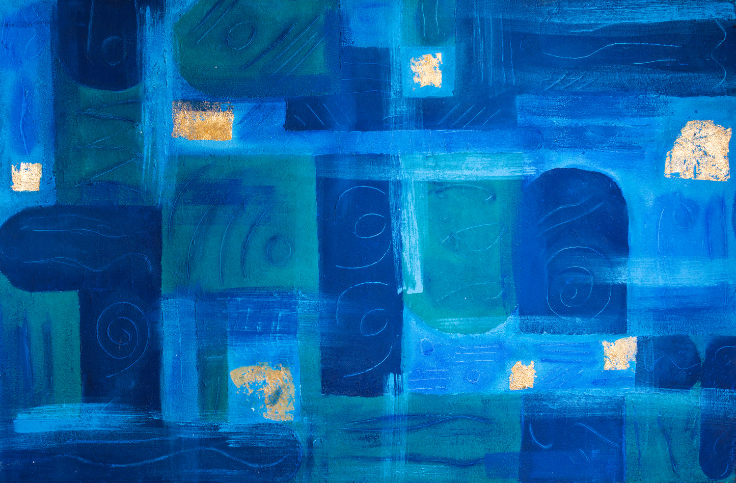 Hilda Paliza - Geométricas del mar / Mixta sobre tela - 100 x 150 cm