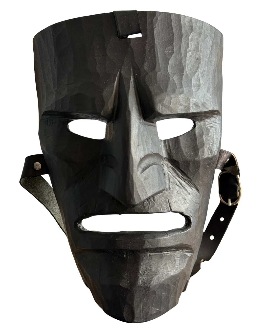 Pieza 9 - Figuras y máscaras de la Sardegna - "máscara mamutone tre" / talla en madera - 26 x 18 cm