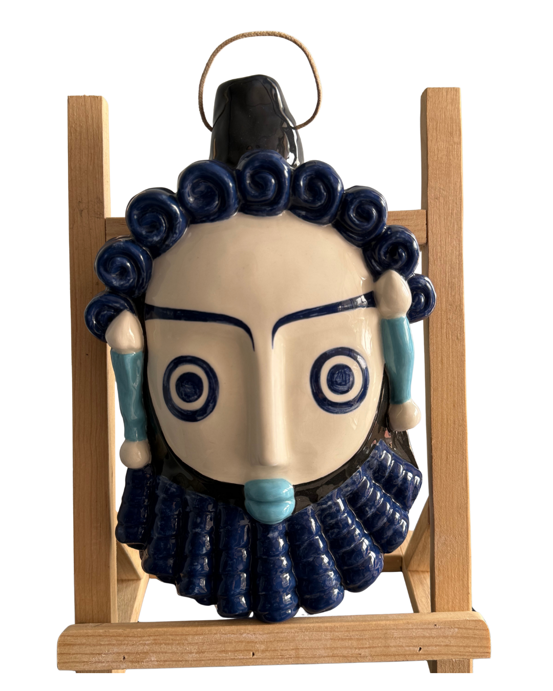 Pieza 4 - Figuras y máscaras de la Sardegna - "máscara fenicia uno" / cerámica vitrata - 28 x 19 cm