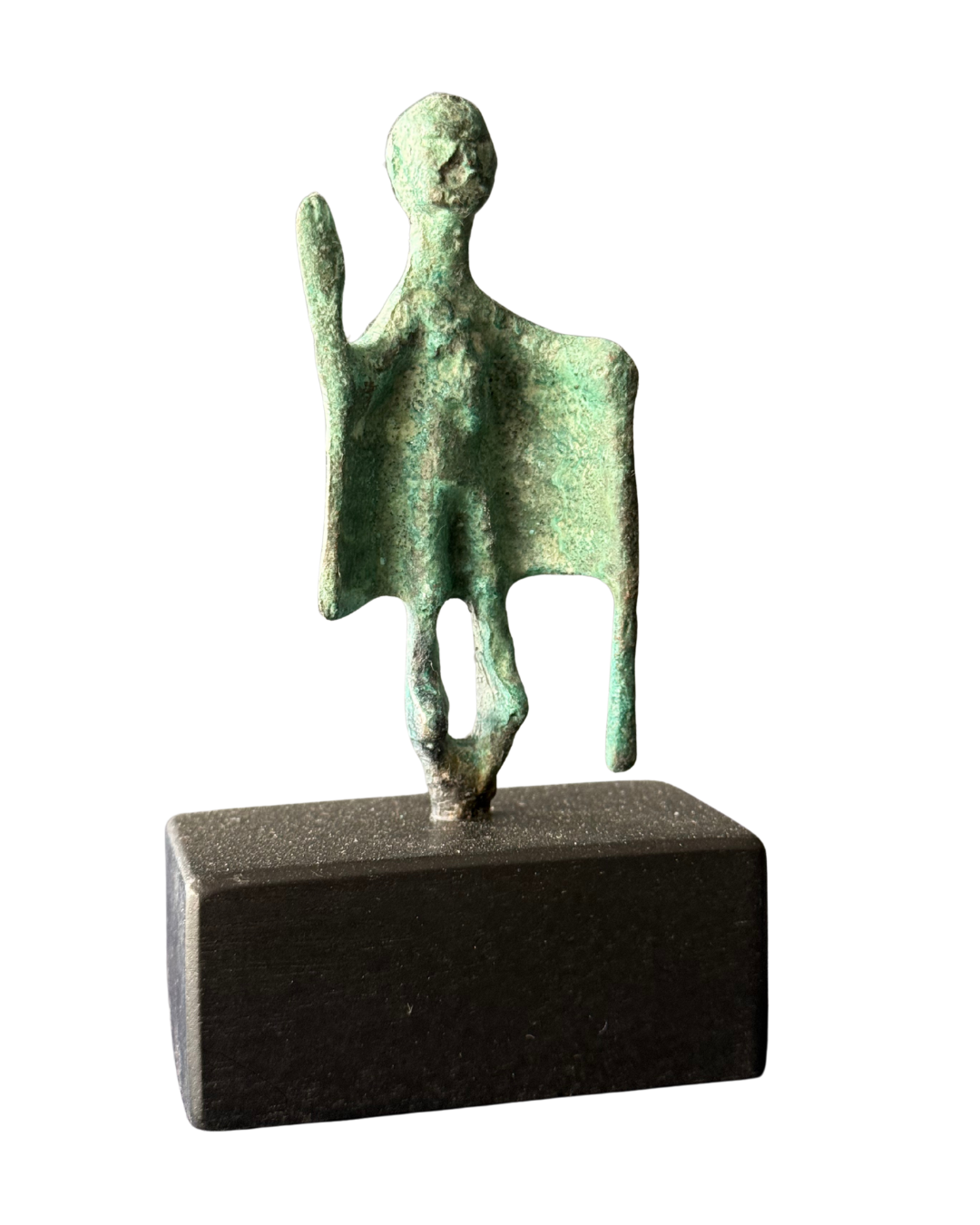 Pieza 14 - Figuras y máscaras de la Sardegna - "guerrero nuragico mediano uno" / fundición en bronce - 12 x 6 cm