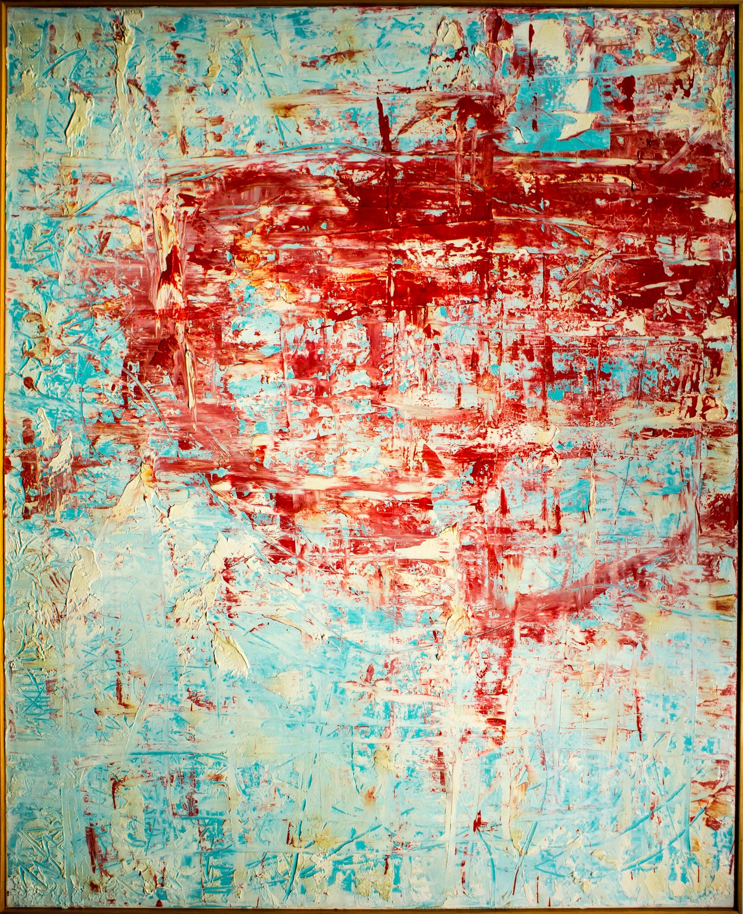 LOTE 040 / Julio Cesar Silva González - Cirros Rojo / Díptico Óleo sobre lienzo - 120 x 100 cm