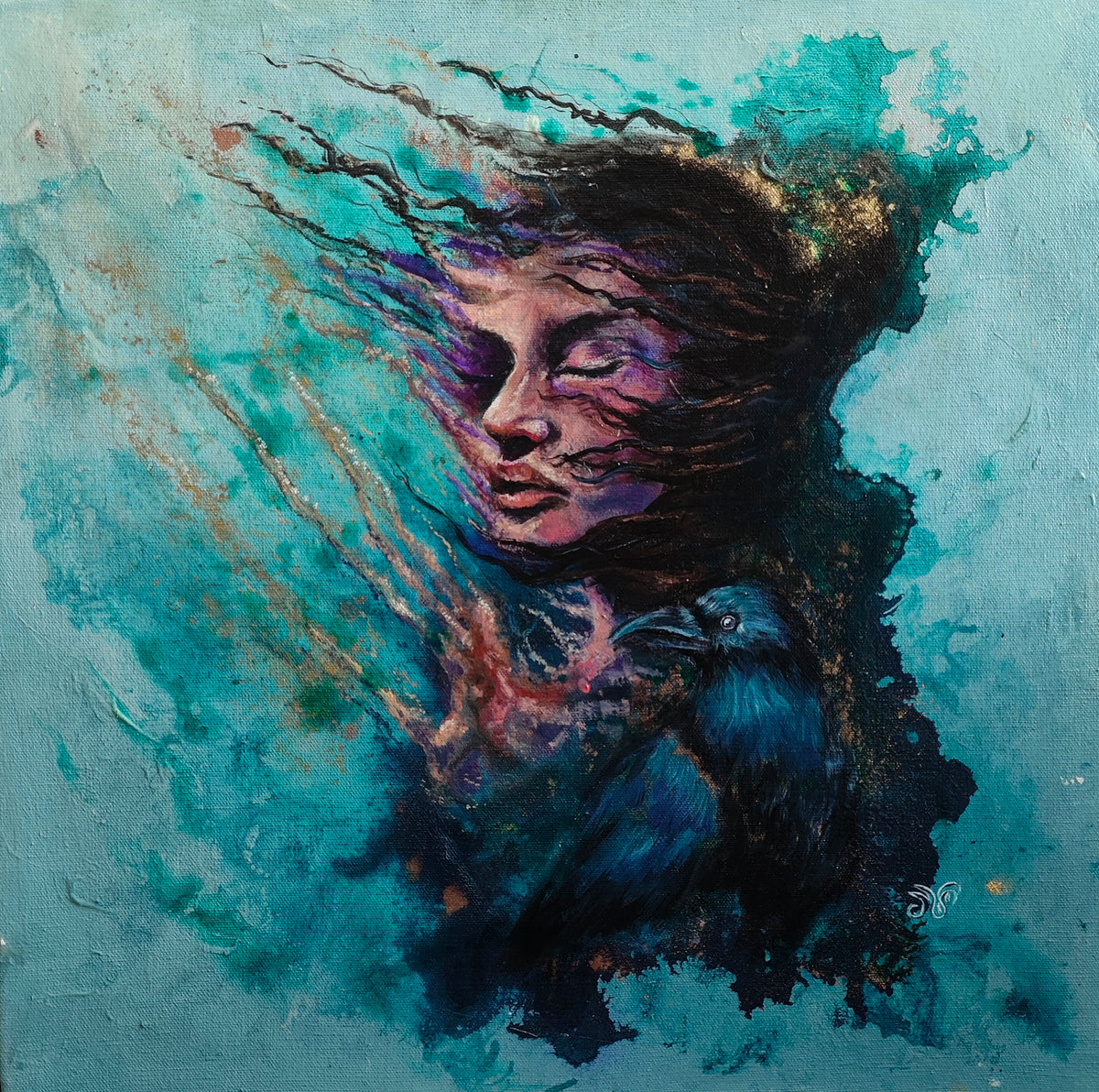 Maye Mora Salas – En los desiertos del cielo / Acrílico sobre tela – 50 x 50 cm – 1/1