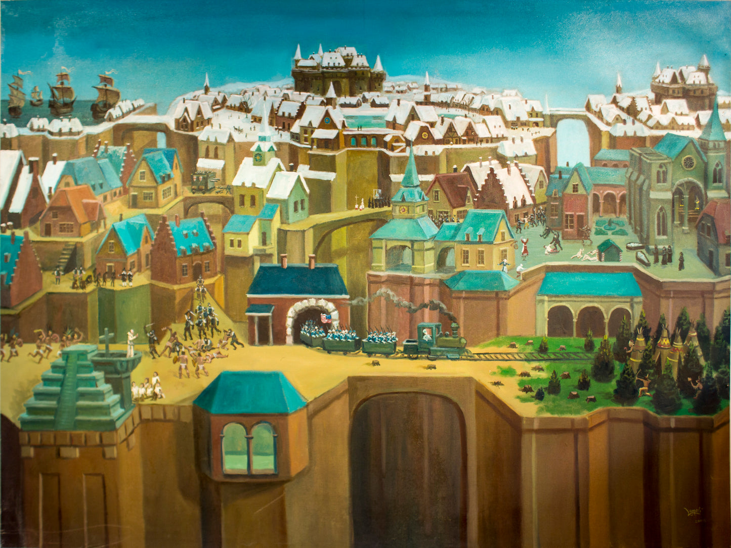 Hiran Lomeli - Sistema Occidental / Óleo sobre tela - 120 x 160 cm