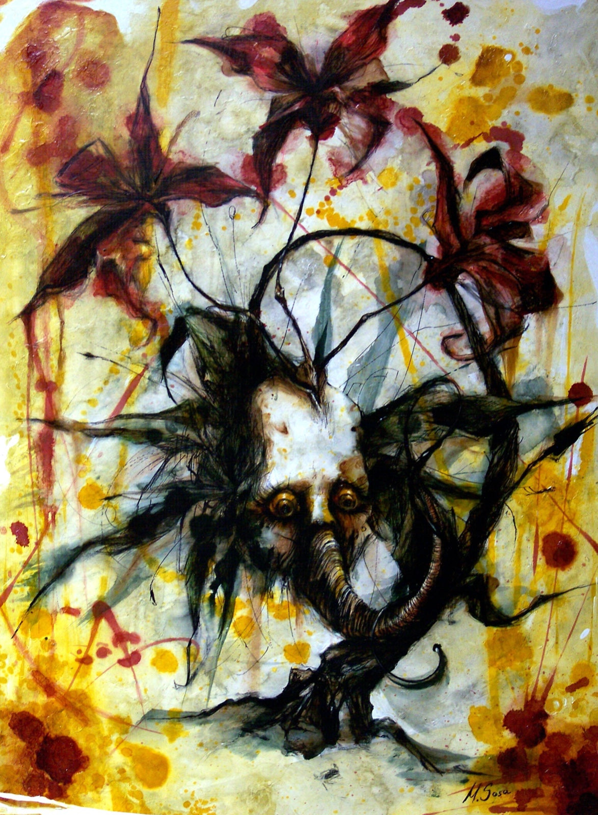 Lote 45: Marco Sosa - Abono / Mixta sobre madera - 60 x 80 cm