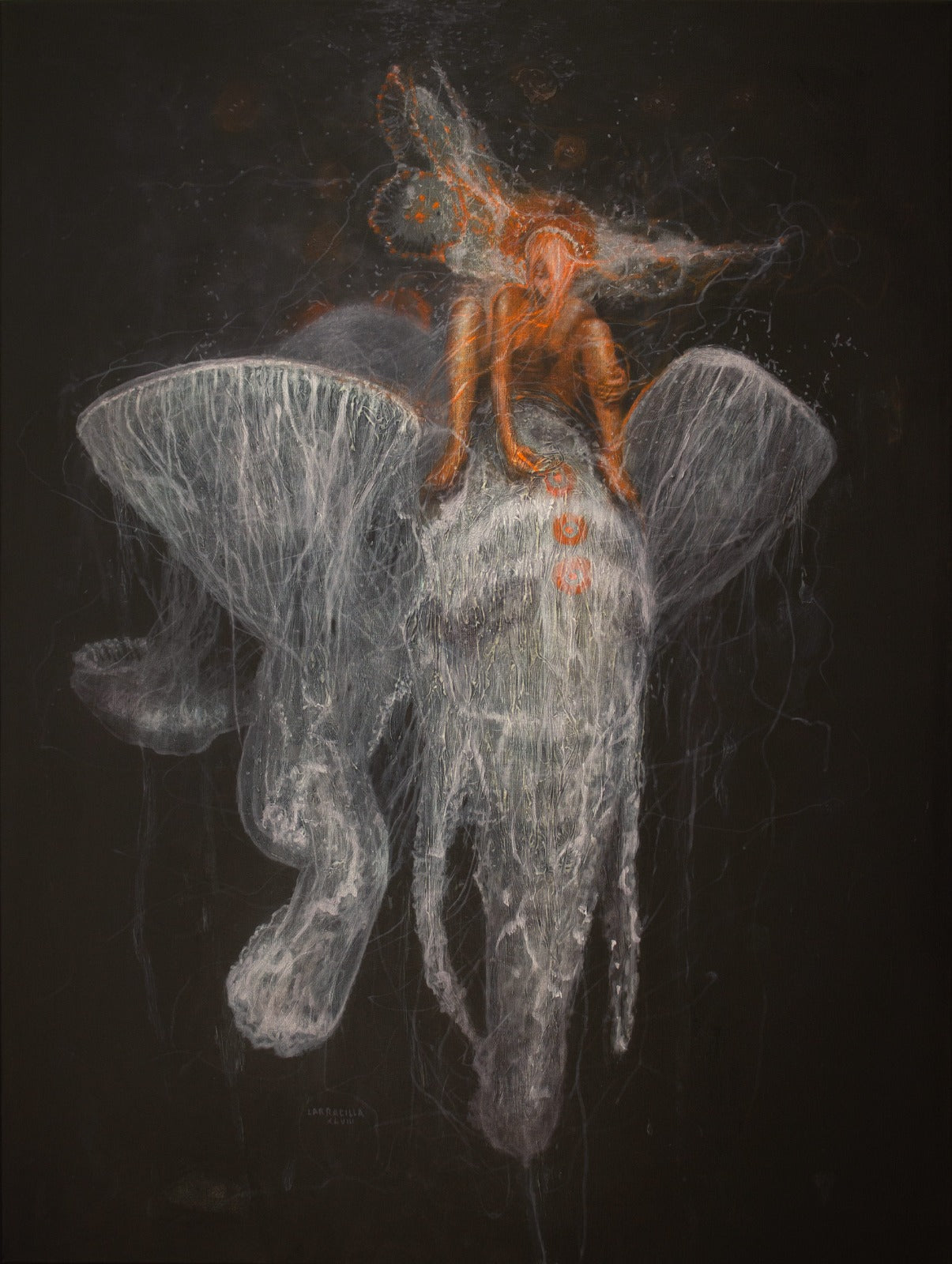 Lote 12: Carlos Larracilla - Elephant / Óleo y acrílico sobre tela - 120 x 90 cm
