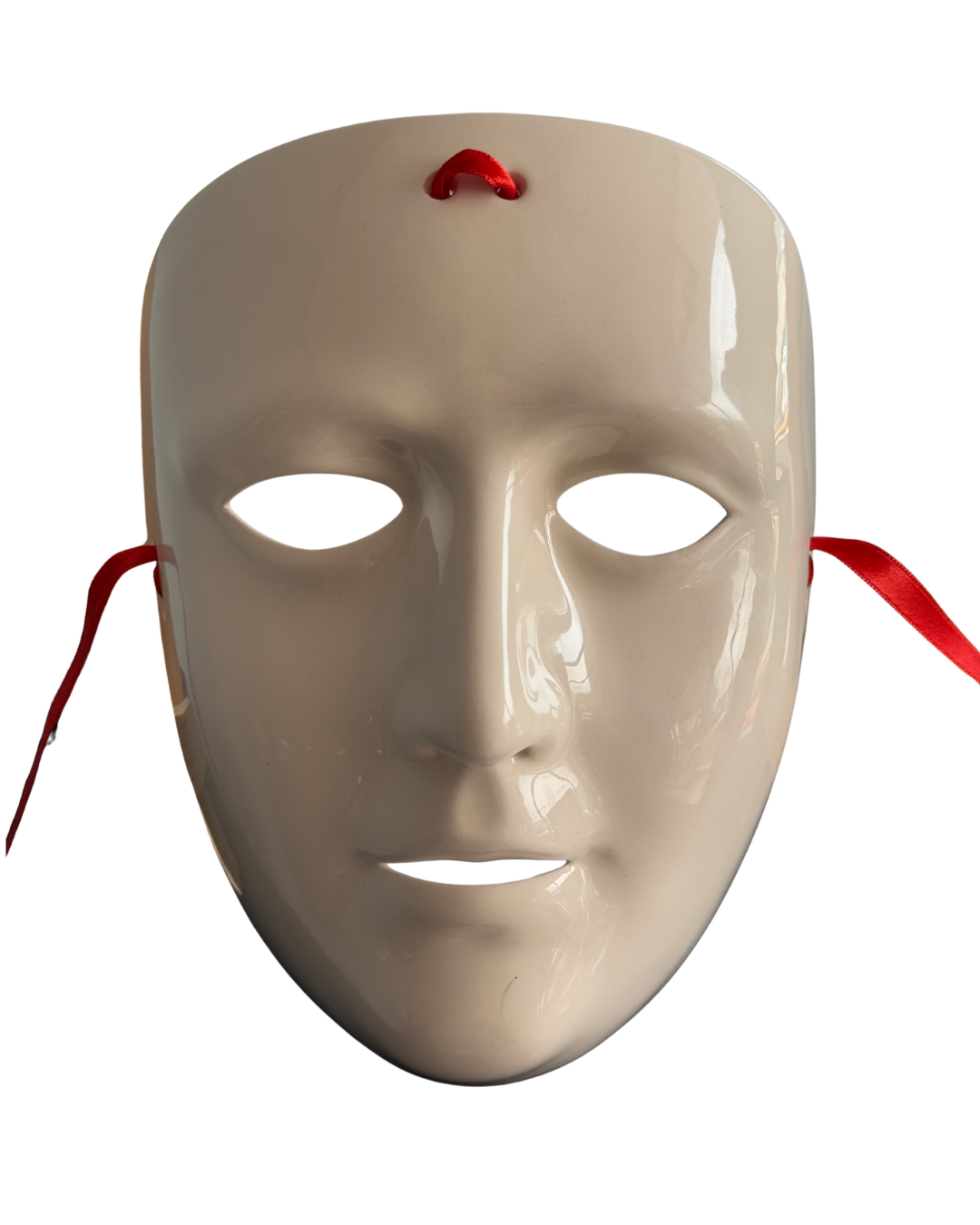 Pieza 3 - Figuras y máscaras de la Sardegna - "mácara blanca Satiglia" / cerámica vitrata - 21 x 15.5 cm