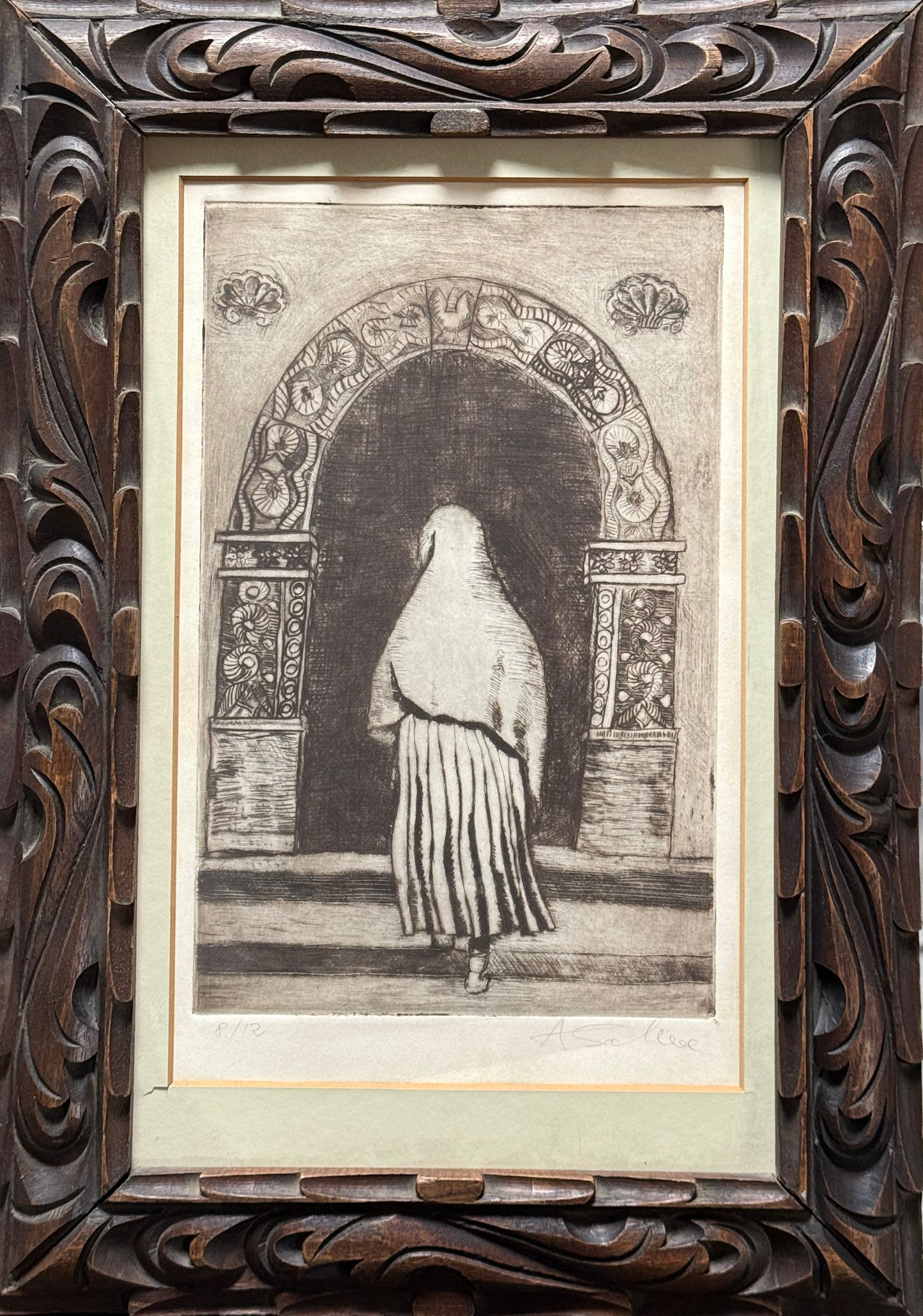 Lote 08 - Alfredo Zalce - Entrando a la hacienda / Grabado - 34 x 21 cm