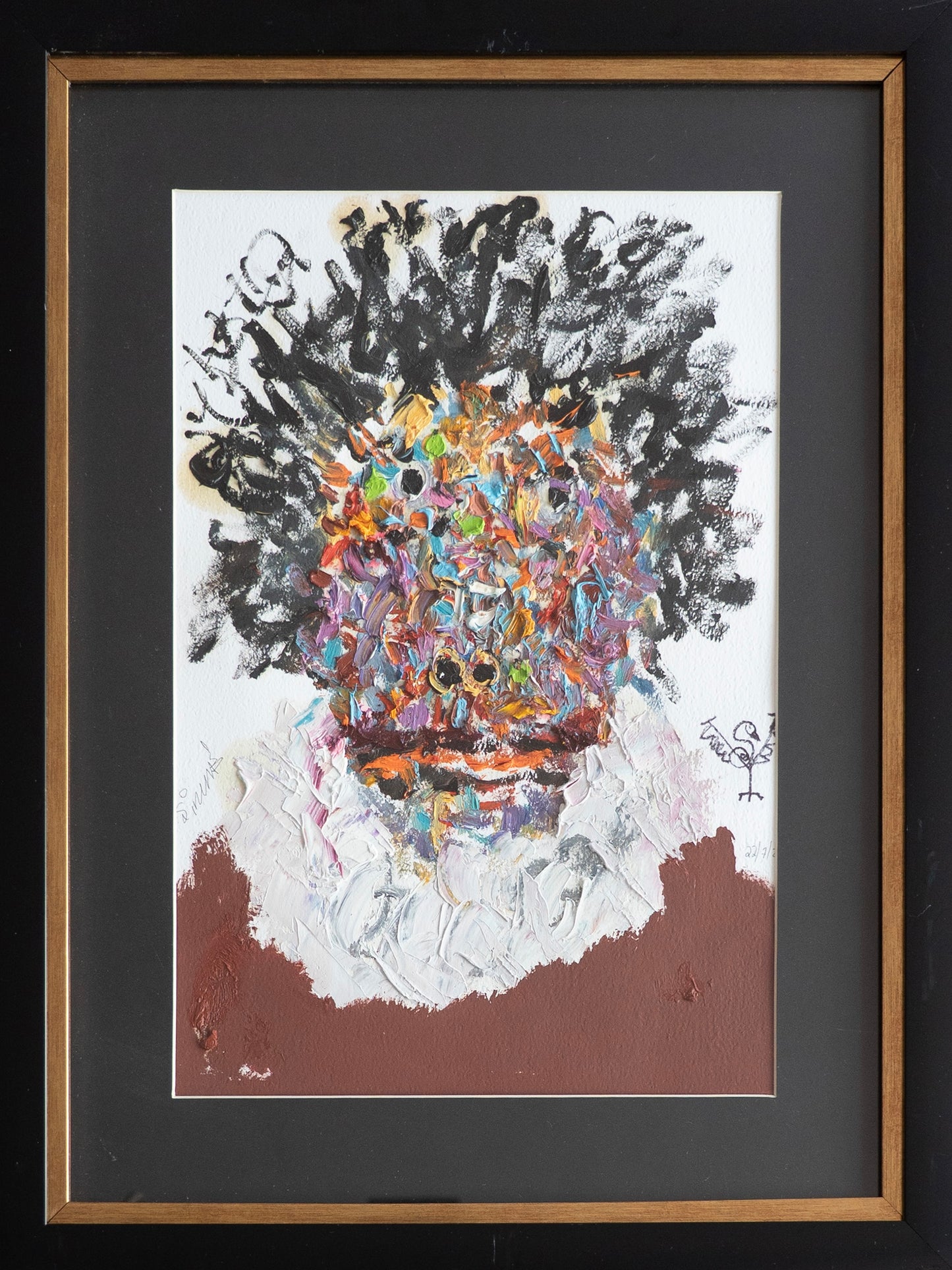 Sinuhe Villegas – ST. Cara abstracta camisa cafe / Oleo sobre - – 33 x 48 cm – 1/7