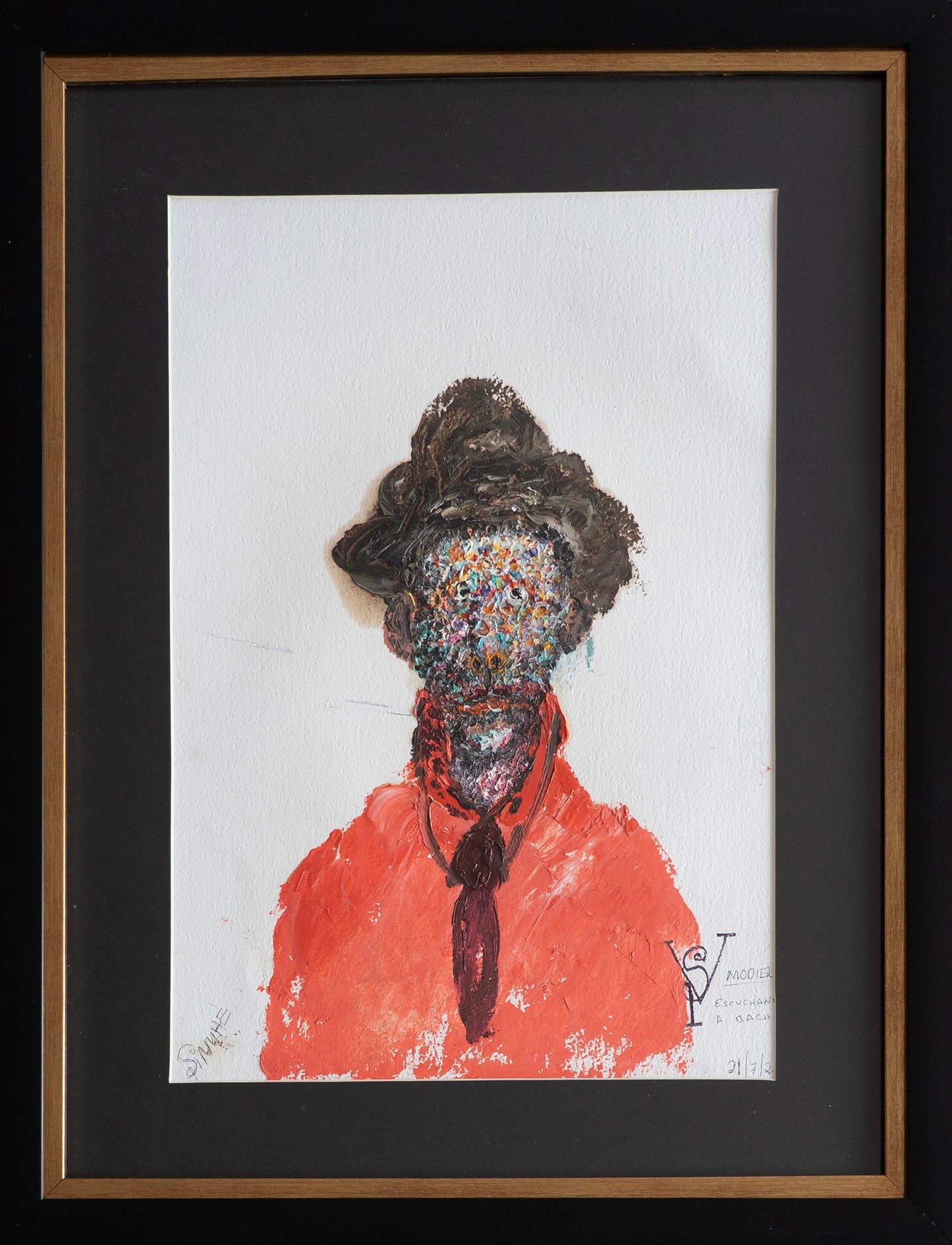 Sinuhe Villegas – ST. Camisa roja corbata negra. / Oleo sobre - – 33 x 48 cm – 1/7