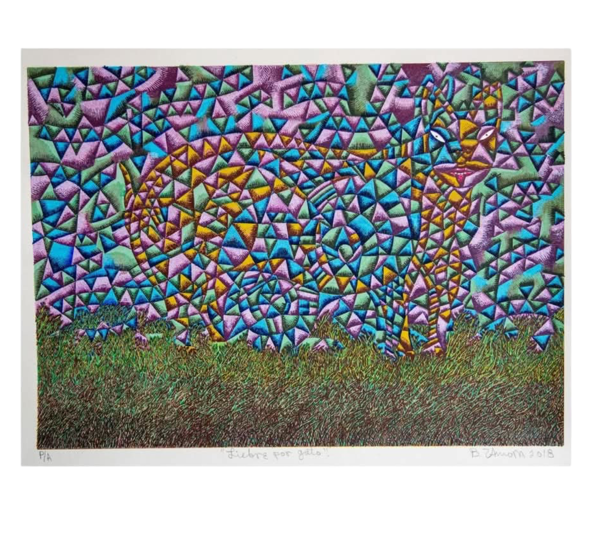 Benito Zamora - Liebre por gato / Serigrafia - 50 x 69 cm
