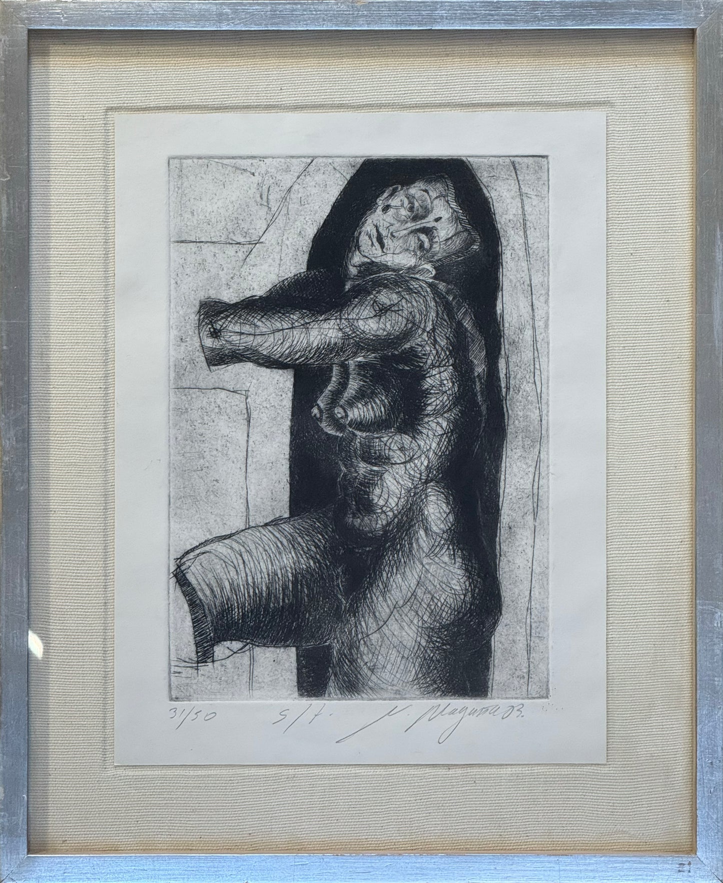 Nino Magaña – ST Desnudo vertical / Grabado sobre papel – 27 x 35 cm – 31/50
