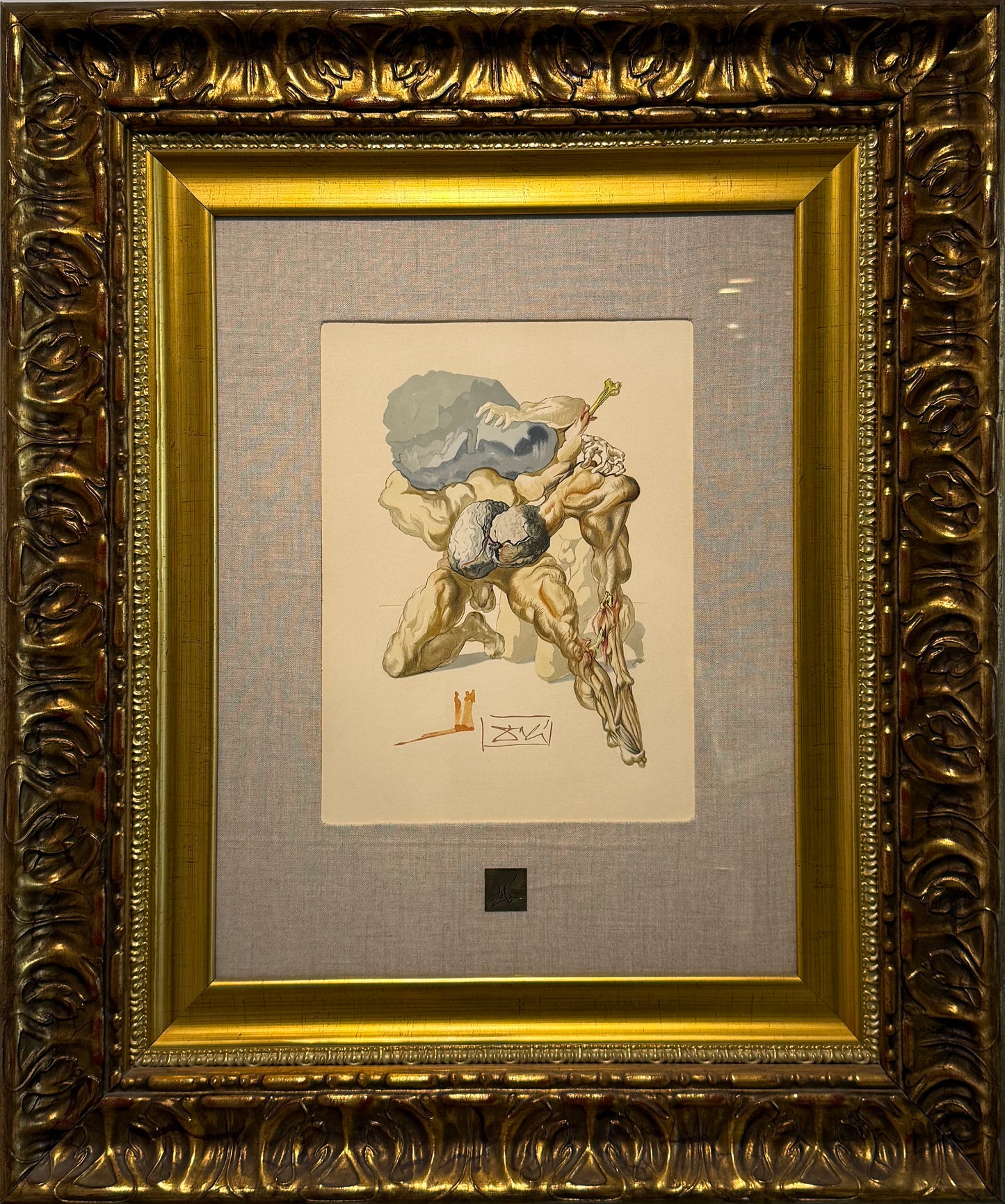 Salvador Dalí – Los avatos y los Prodigos | Divina comedia Canto 7 | Infierno / Grabado sobre papel – 26 x 33 cm – Firmado en placa