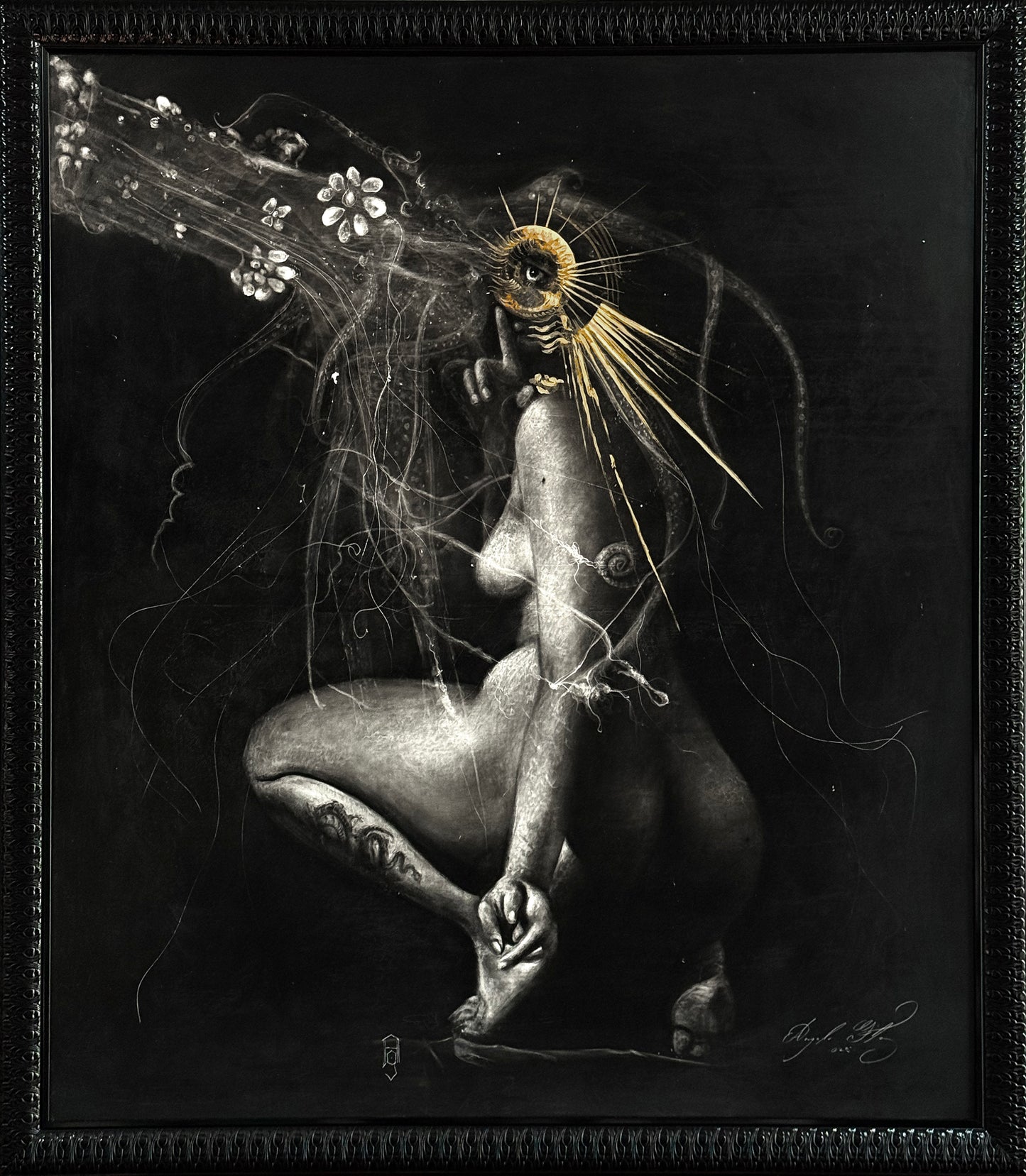 05 / Angelo Gutiérrez - Samsara / Carboncillo sobre tela - 140 x 130 cm