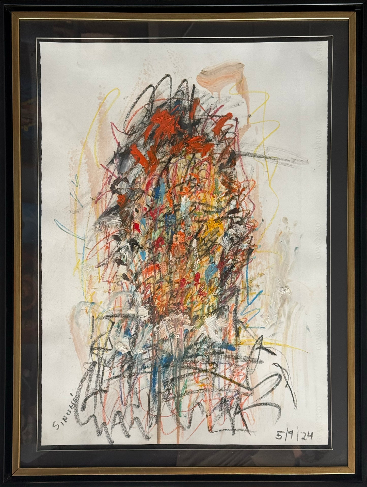 Lote 45 - Sinuhee Villegas - Autorretrato / Técnica mixta sobre papel arches - 98 x 70 cm