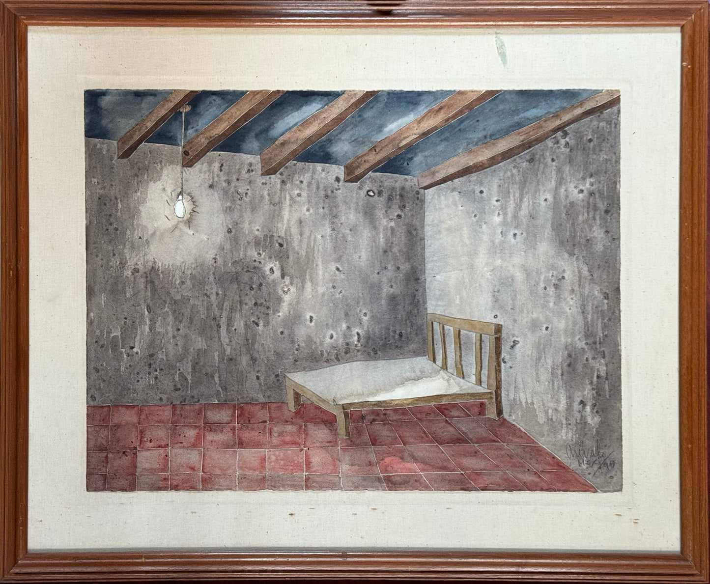 Javier Arévalo - Cama Vacia / Acuarela sobre papel - 56 x 76 cm