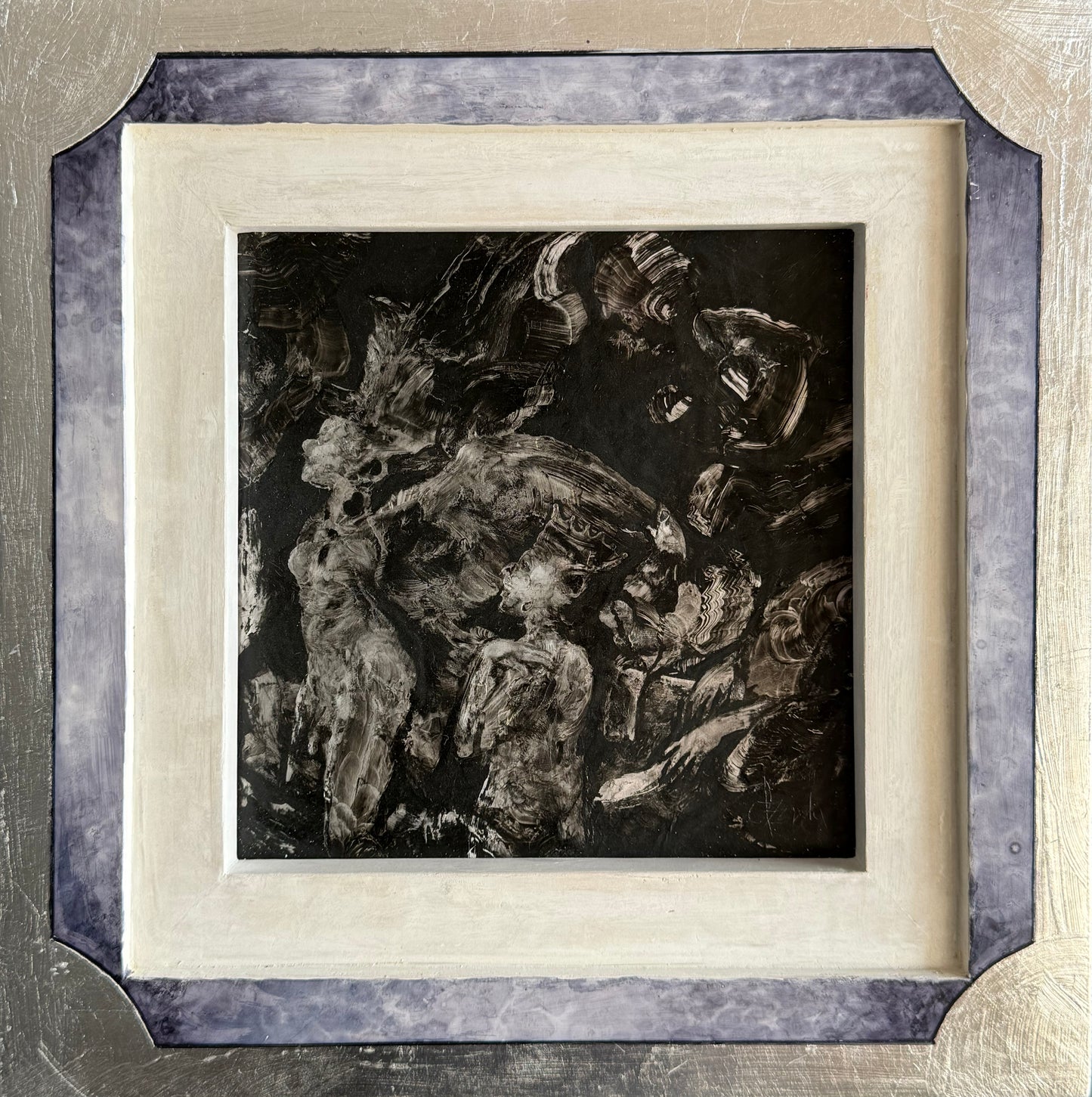 Pieza 88 - Israel Zzepda - "reconocerse en seres de linaje" / tinta fuego sobre aluminio - 18 x 19 cm