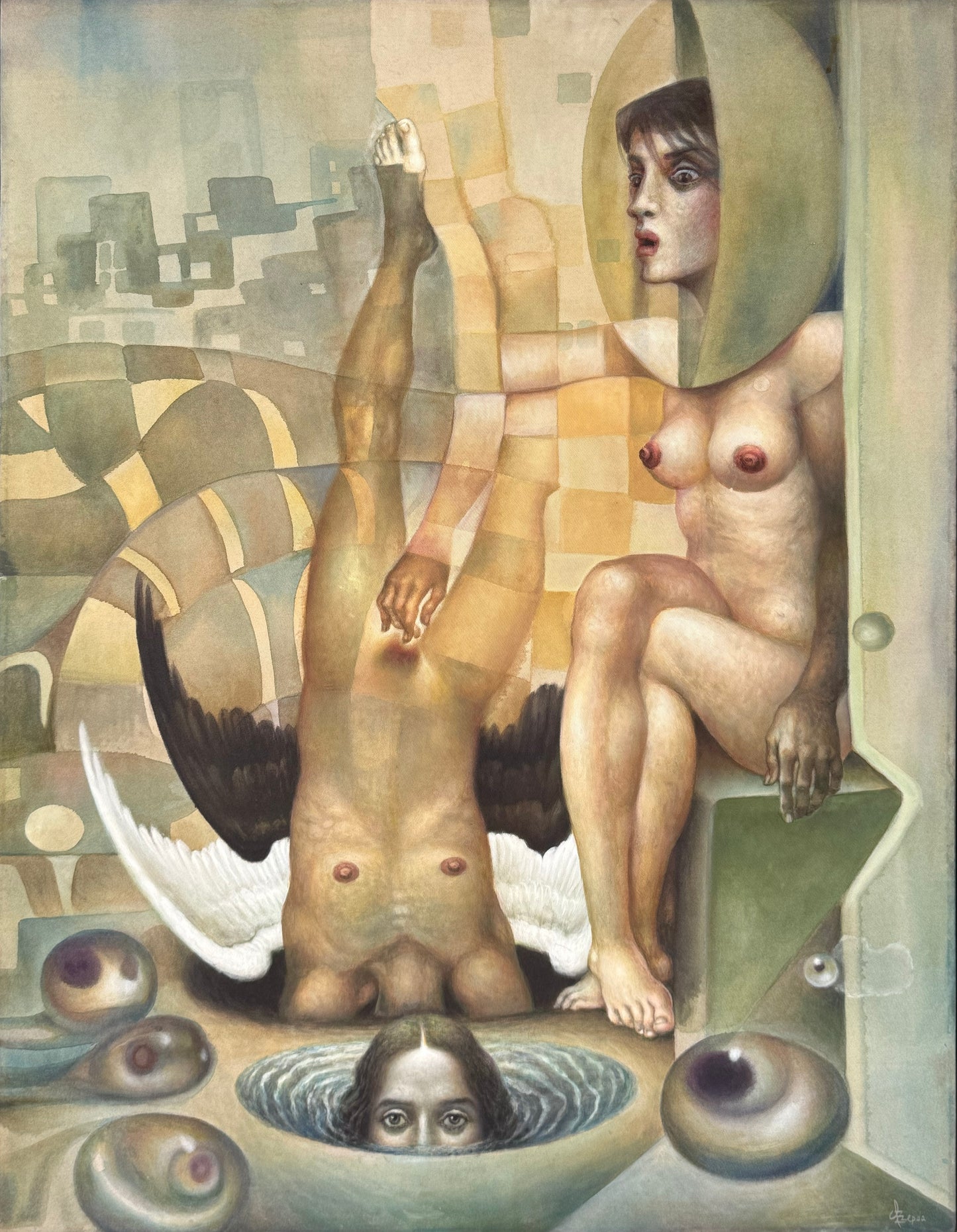 Pieza 61 - Israel Zzepda - "Si la conciencia toca al sexo" / acrilico sobre tela - 115 x 91 cm