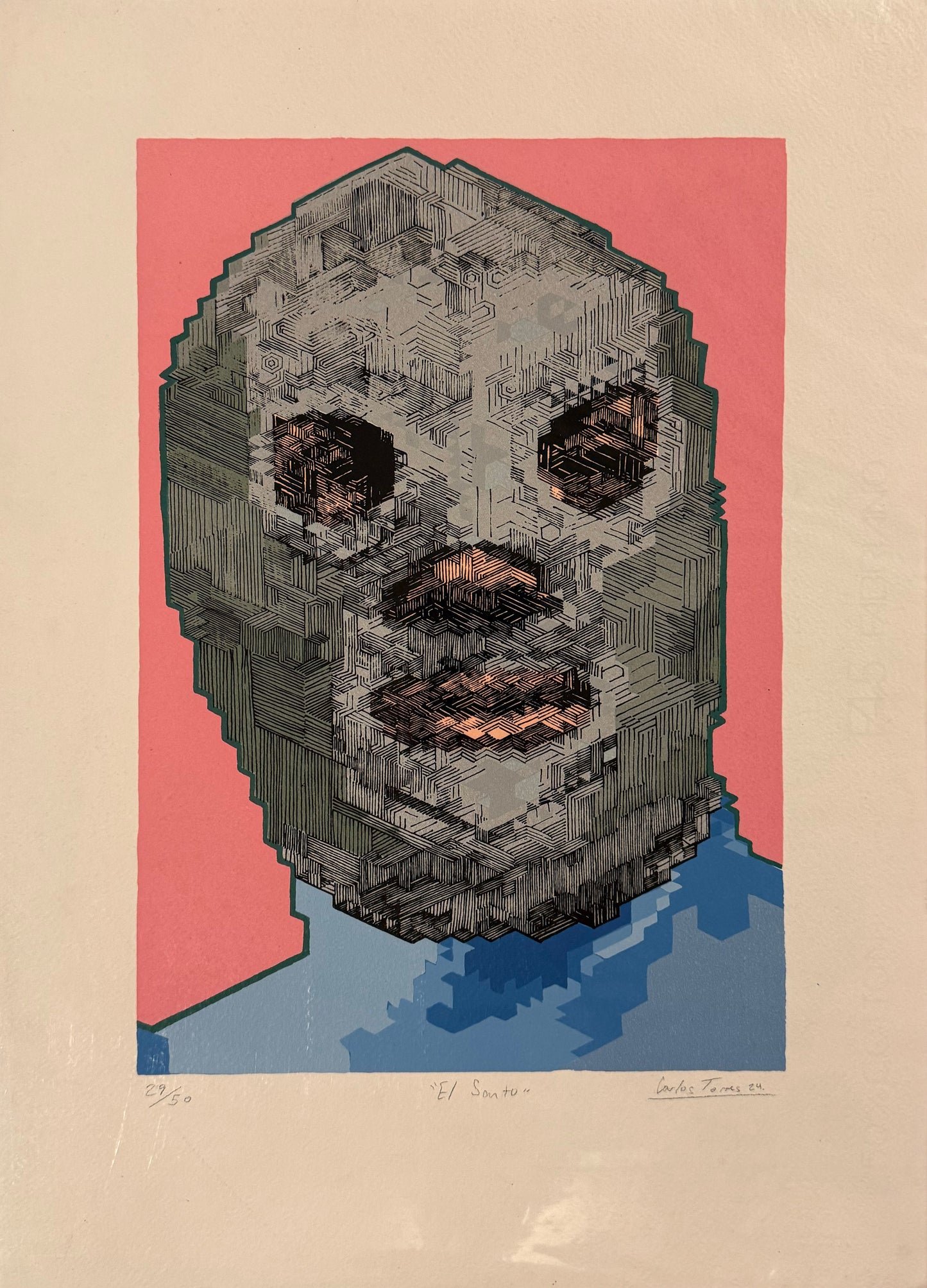 Carlos Torres - El Santo / Serigrafía sobre papel - 35 x 50 cm