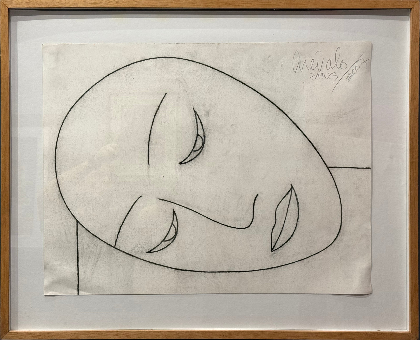 Javier Arévalo - Cara de luna menguante / Carboncillo sobre papel - 50 x 65 cm