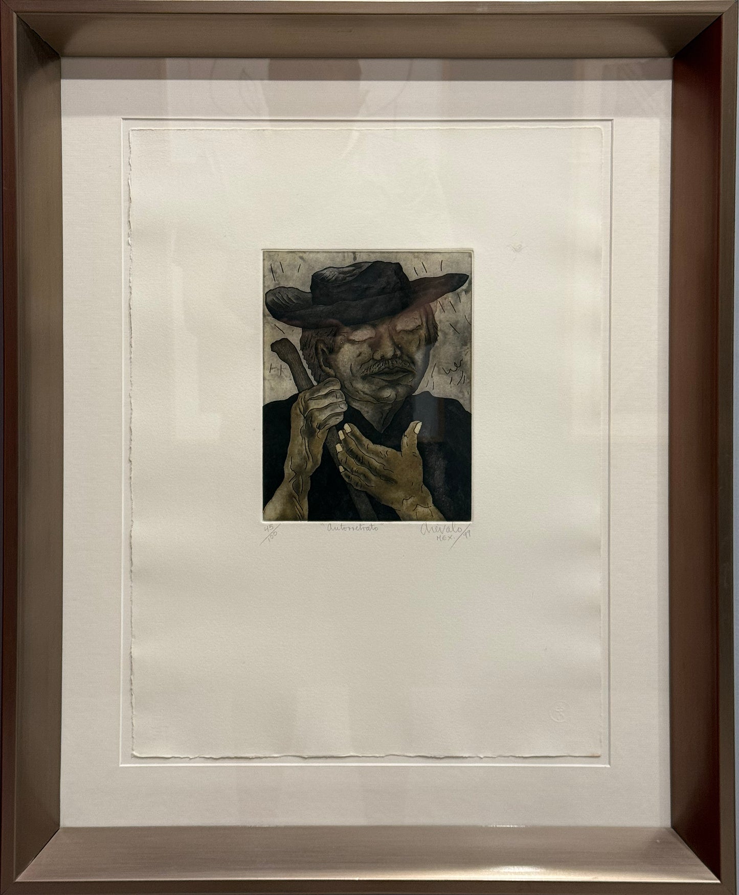 Javier Arévalo - Autorretrato / Grabado - 55 x 40 cm