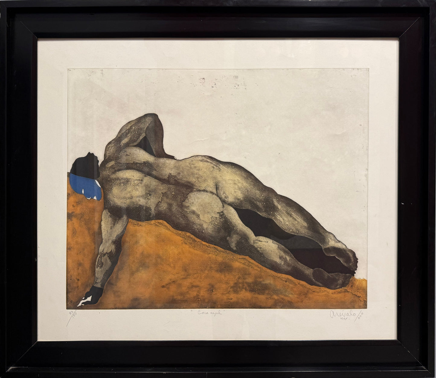 Javier Arévalo - Cara azul / Grabado sobre papel - 100 x 78 cm - 83/100