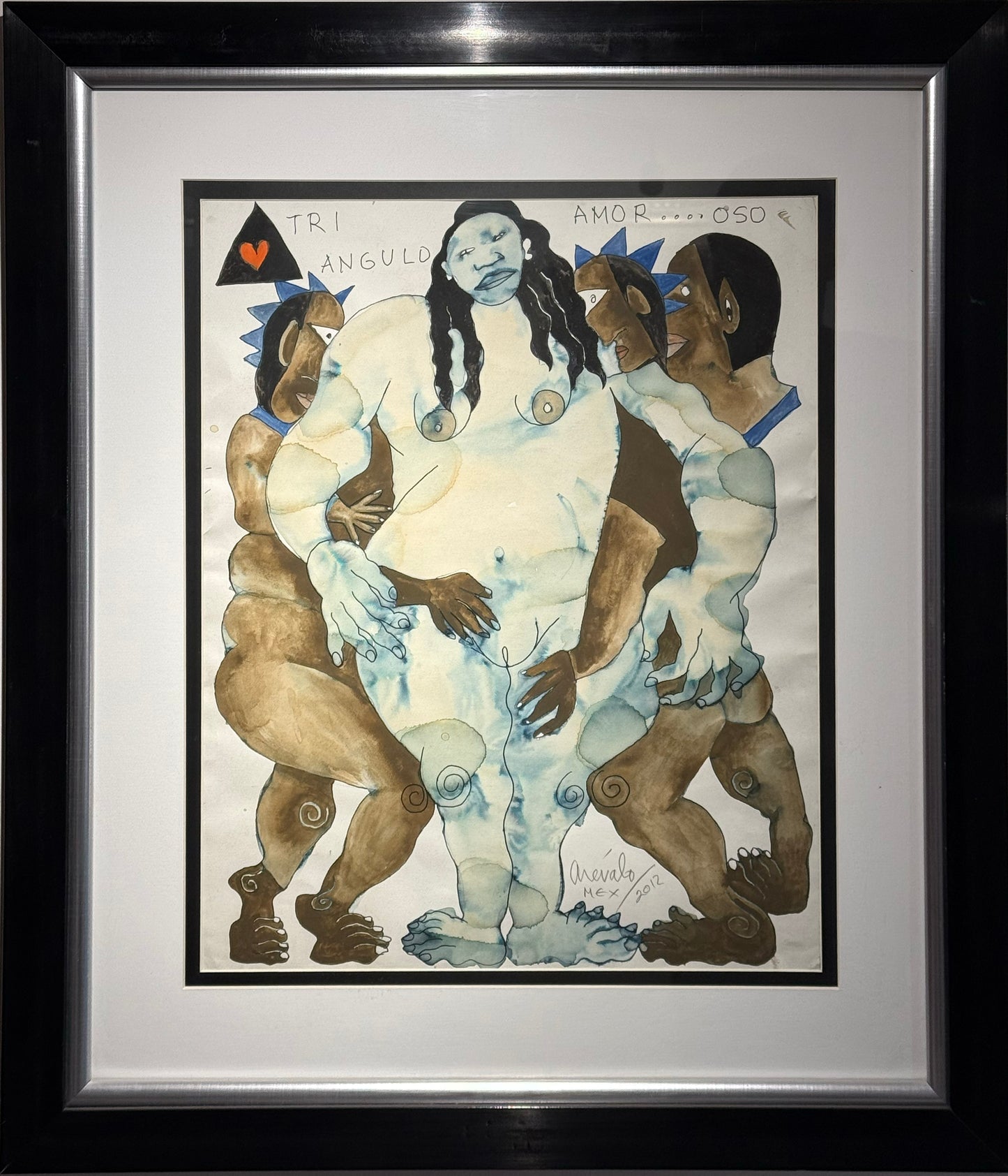 Javier Arévalo - Triangulo, amor-oso / Acuarela sobre papel - 50 x 39 cm