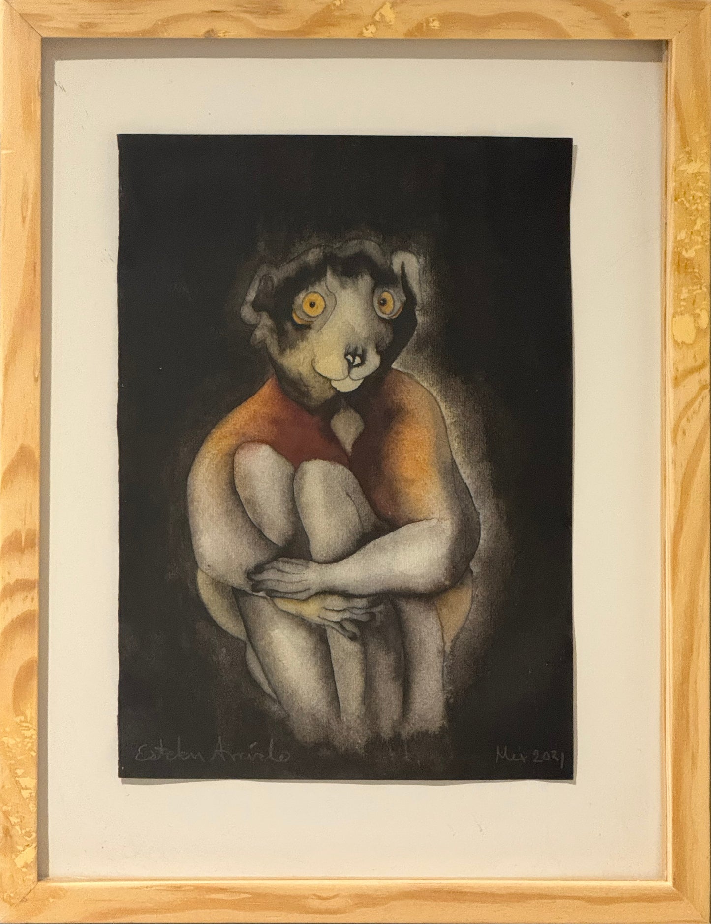 Esteban Arévalo - Lemur / Acuarela sobre papel - 24 x 17 cm