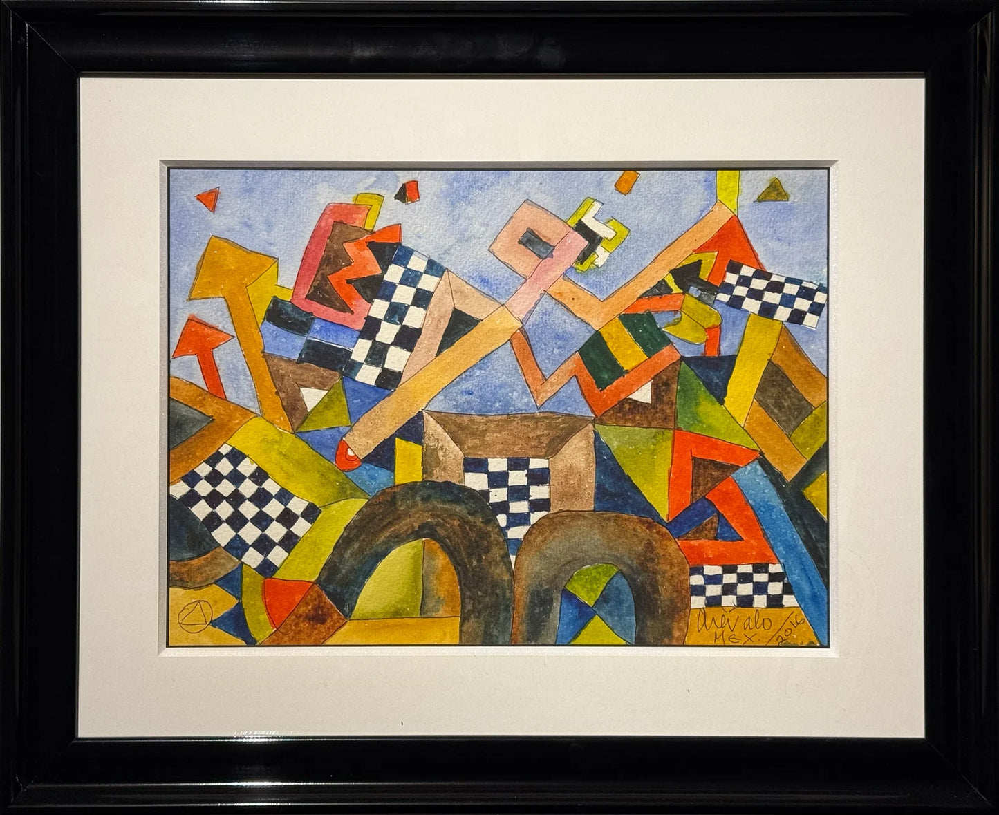 LOTE 019 / Javier Arévalo - Autodromo / Acuarela sobre papel - 26 x 36 cm