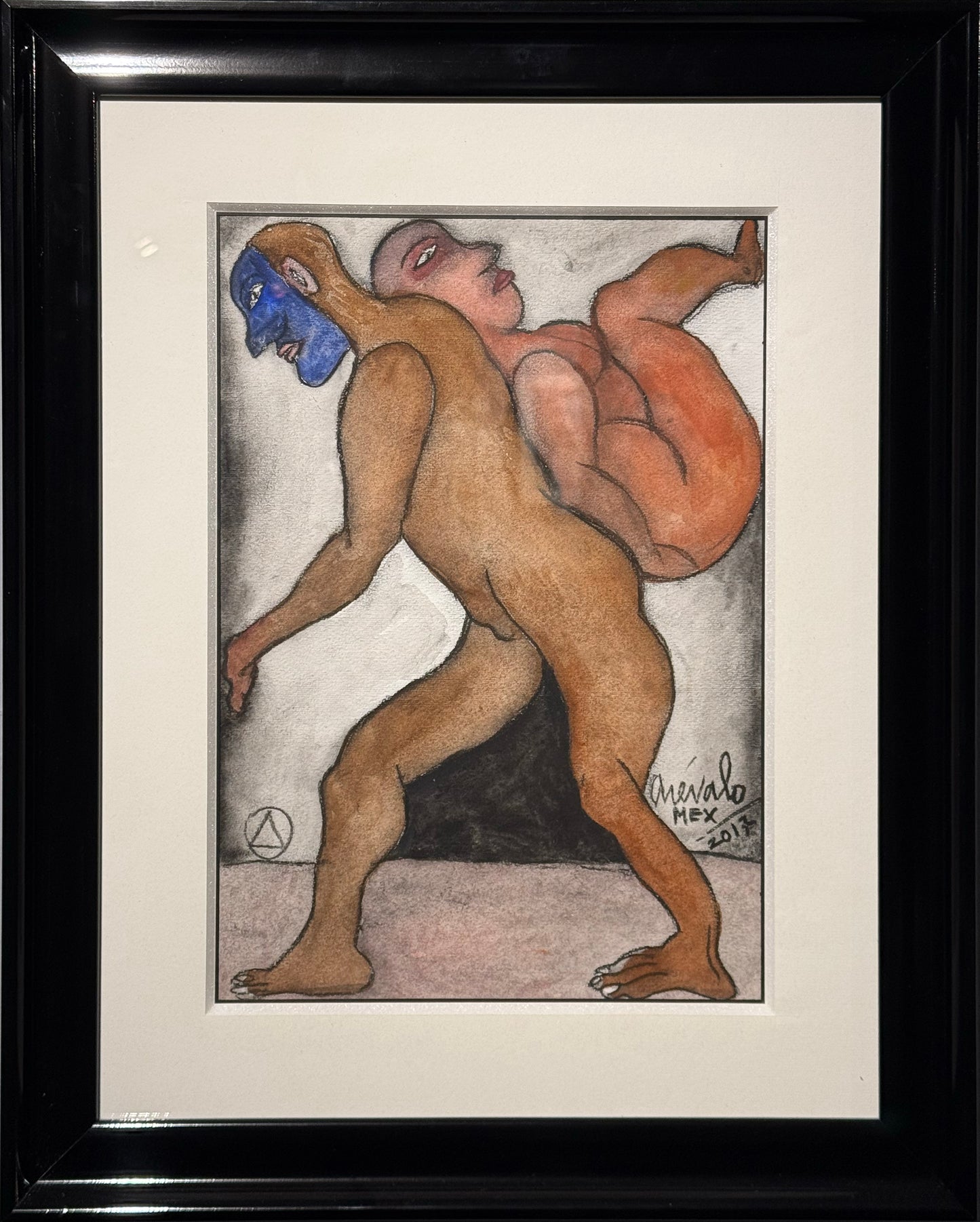 Lote 18: Javier Arévalo - Dando y dando y mujer cargando / Acuarela sobre papel - 33 x 23 cm