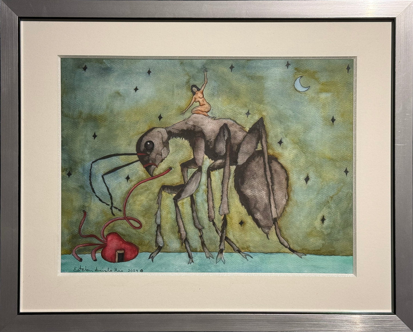 Esteban Arévalo - Hormiga del planete de los gigantes / Acuarela sobre papel - 29 x 39 cm