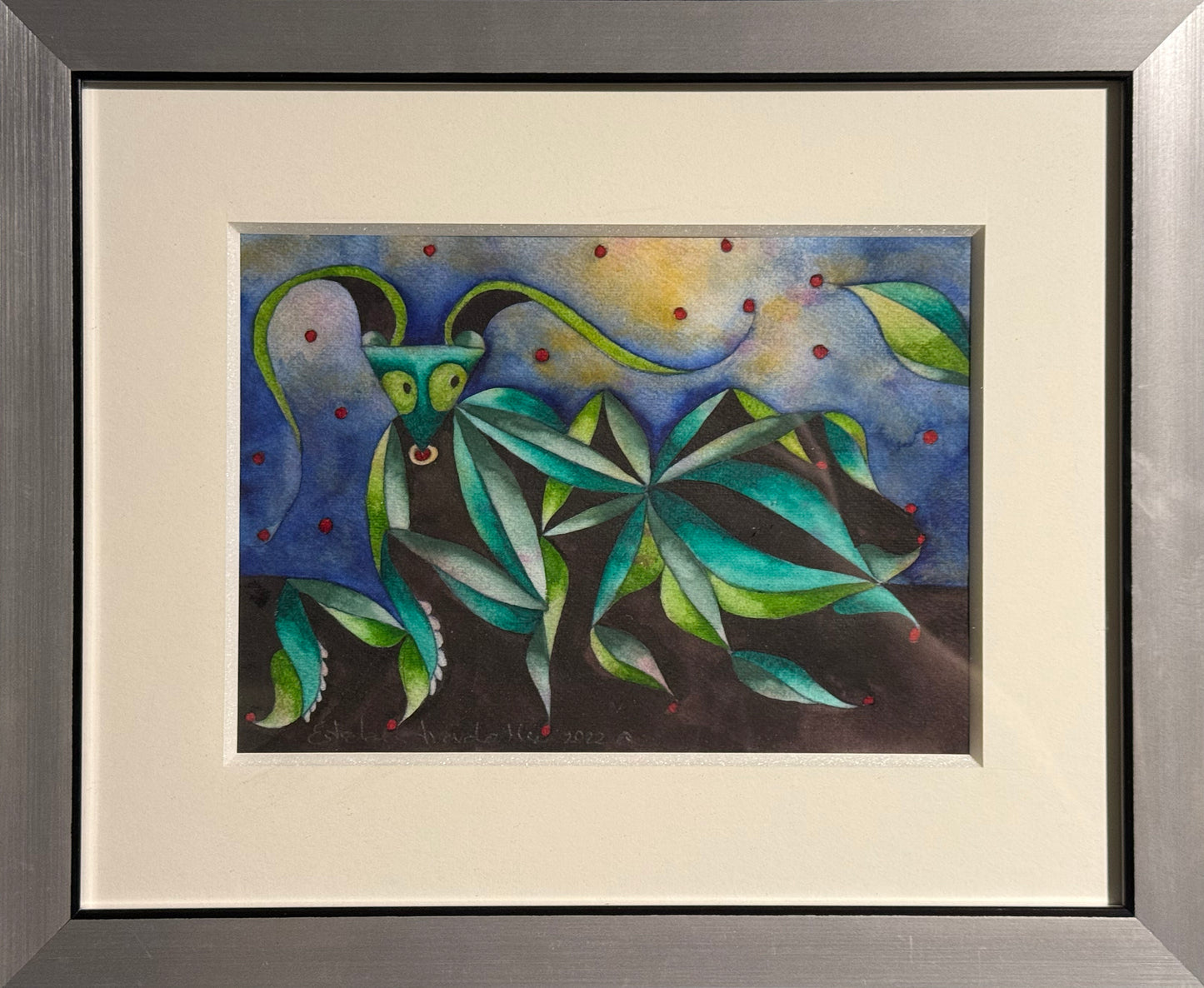 Esteban Arévalo - Mantis I / Acuarela sobre papel - 16 x 24 cm