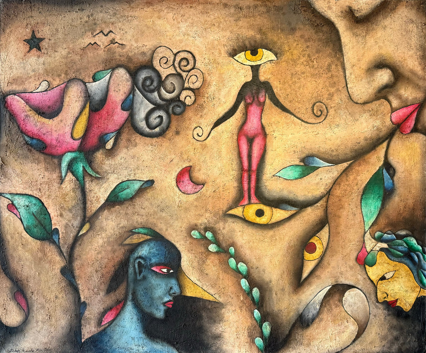 Esteban Arévalo - Dualidad / Óleo sobre tela - 90 x 140 cm
