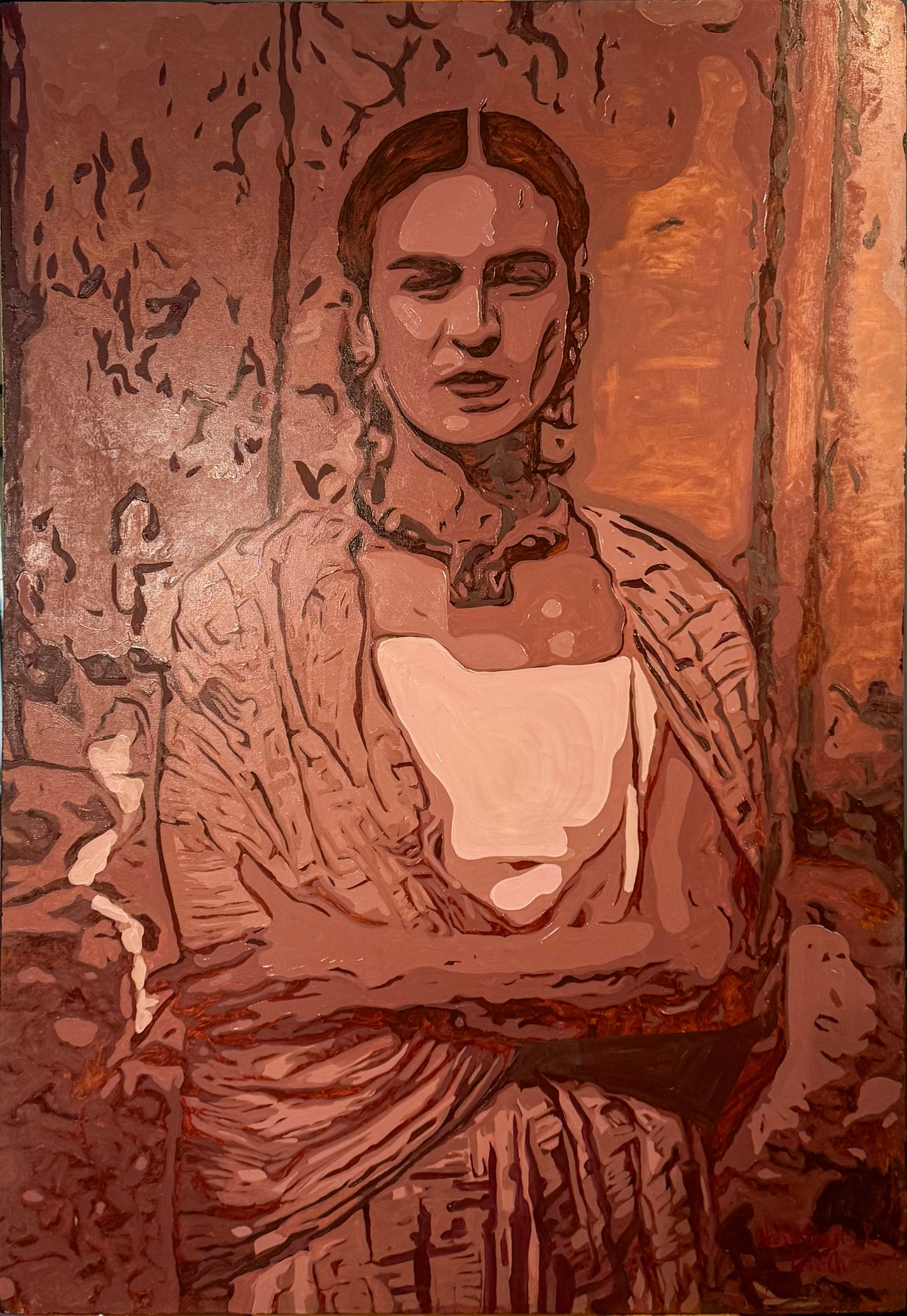 Lote 72: Adan Navarro - Frida pop reinterpretacion / Mixta sobre tela - 130 x 90 cm