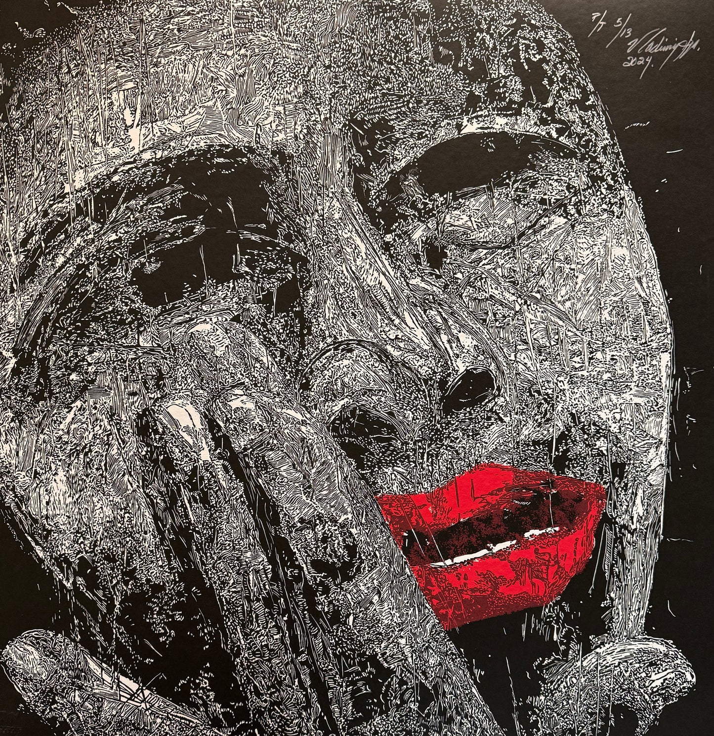 Vladimir Cora - ST / Colagrafía, serigrafía - 79 x 79 cm