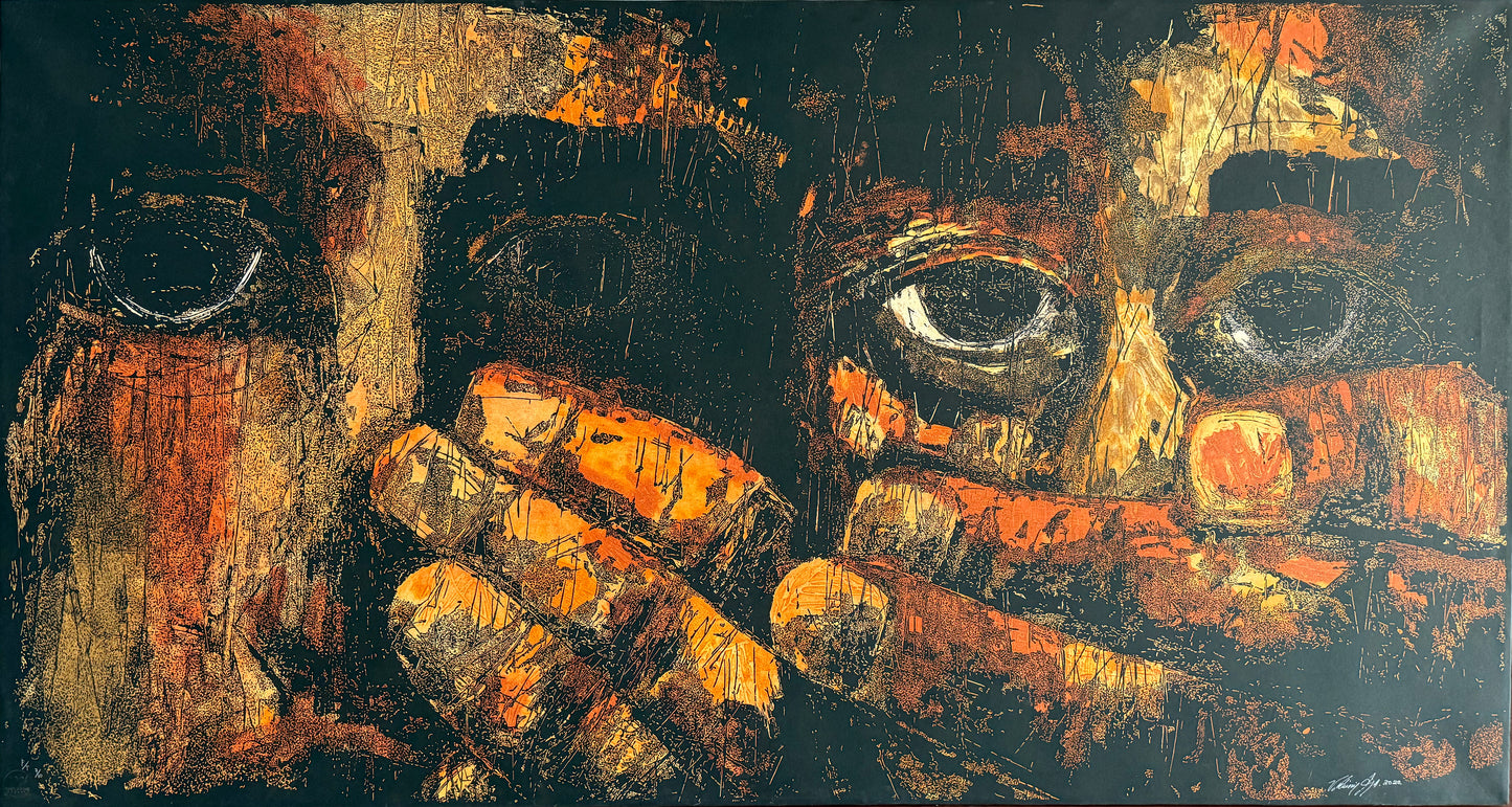 Serie PT 7/10 / Vladimir Cora - Sin titulo 20 / Grabado sobre papel - 110 x 200 cm