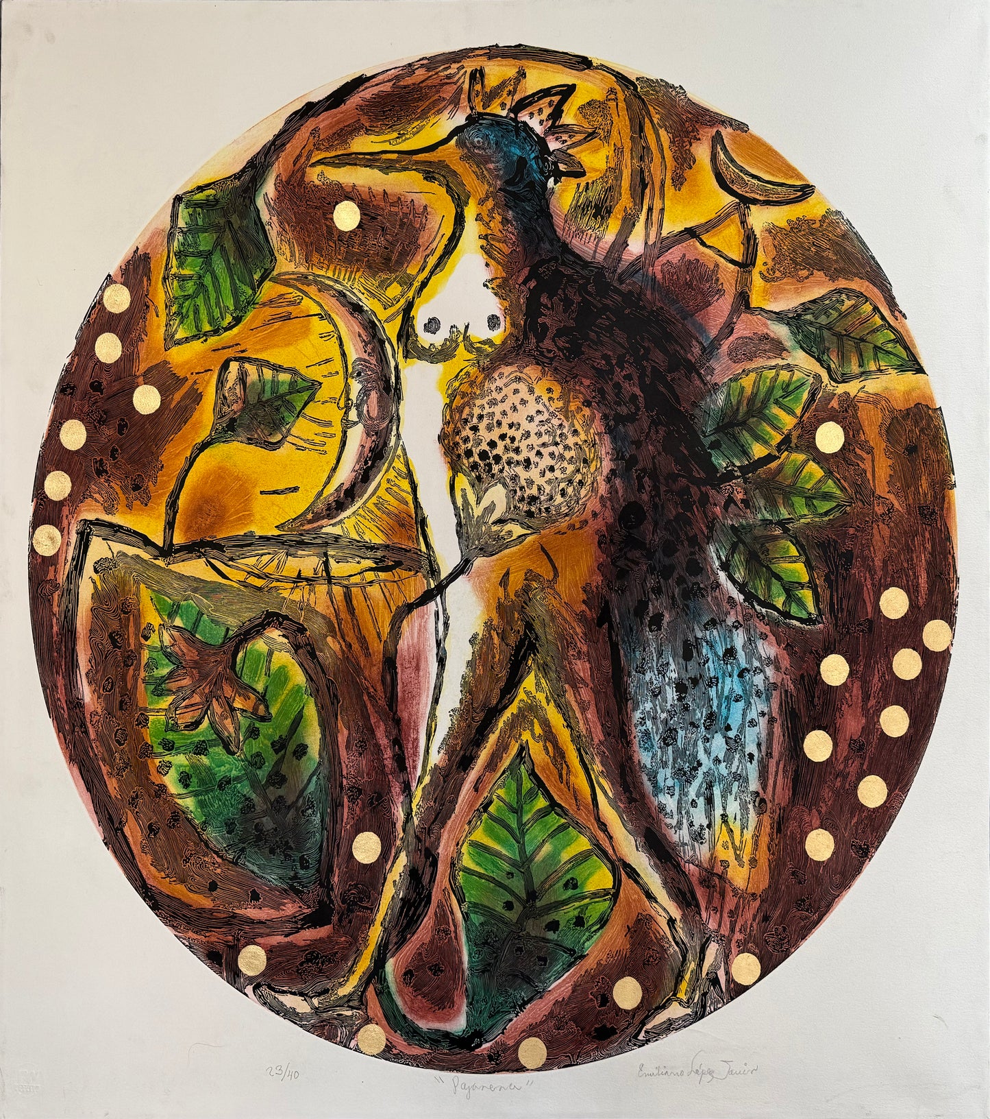 LOTE 041 / Emiliano López Javier - Pajarera / Mixografia - 124 x 122 cm