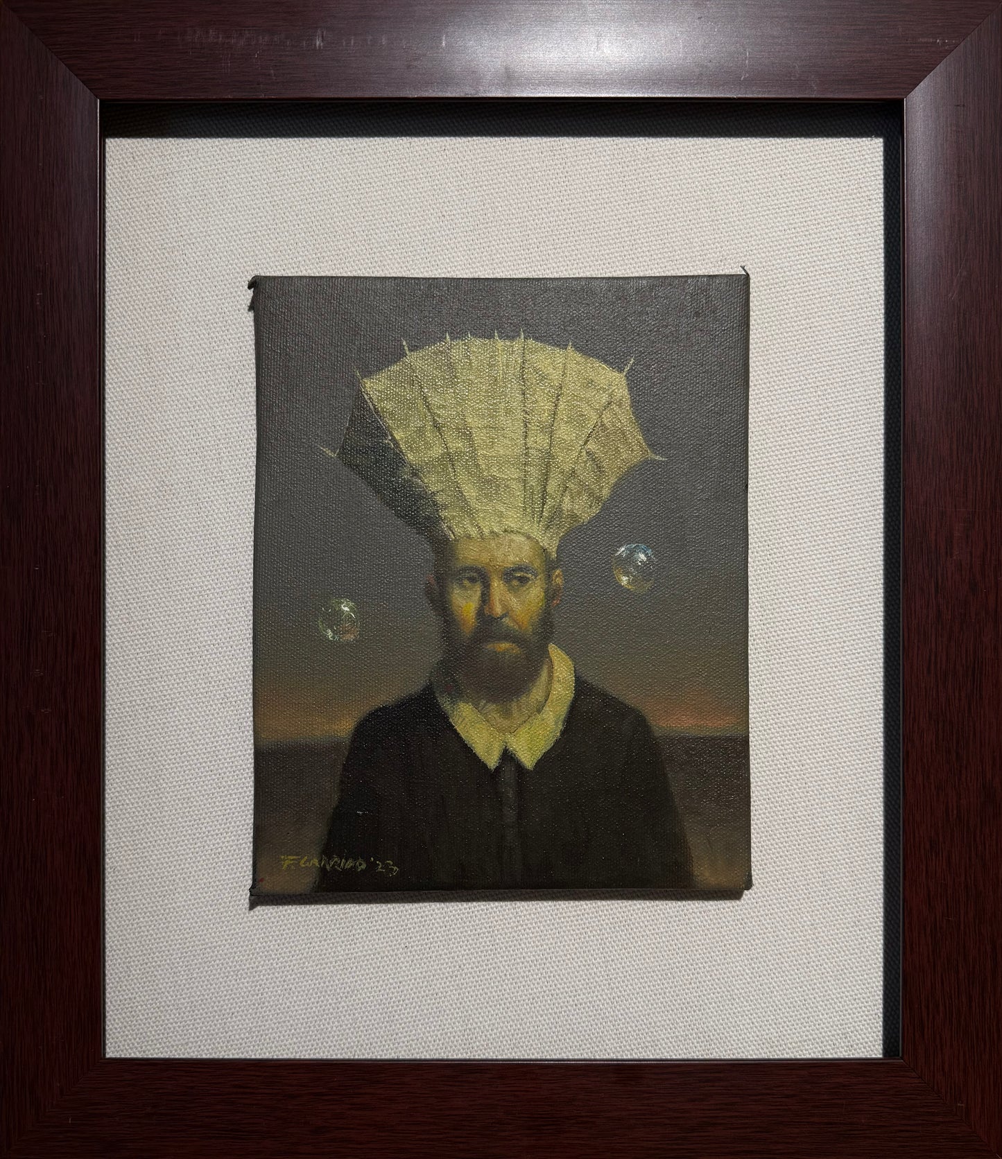 LOTE 021 / Fernando Garrido - El balance / Óleo sobre tela - 20 x 16 cm