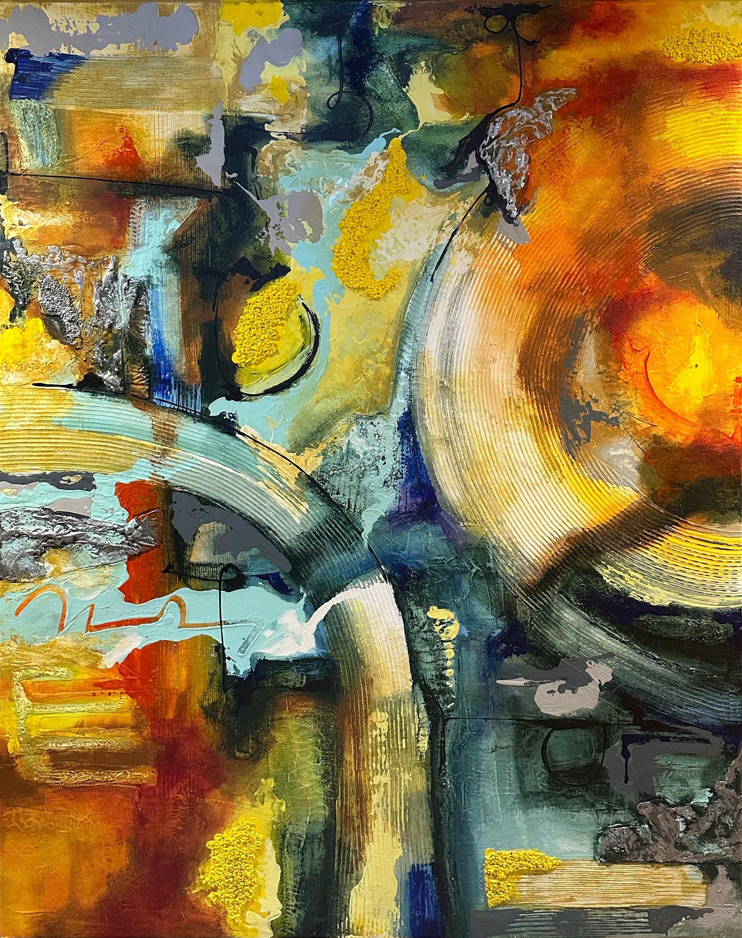 Lote AD1 / Julio Cesar Merch - Abstrac IV / Mixta sobre lienzo - 150 x 120 cm