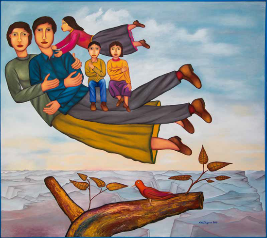 Roman Andrade Llaguno – Prohibido despertar de este sueño / Óleo sobre tela – 130 x 145 cm – 1/1