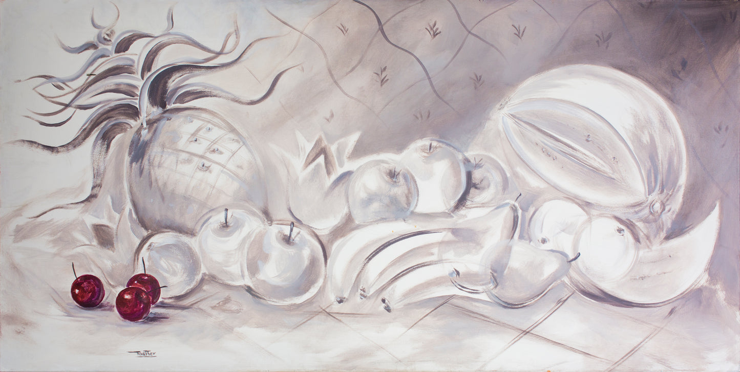 Lote 23 - Ricardo Righter - Bodegón abstracto / Acrílico sobre tela - 100 x 200 cm