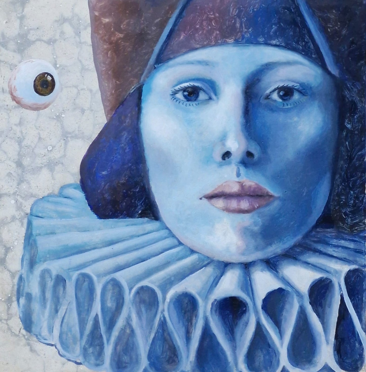 Juan Piedra - Insight / Óleo sobre mosaico vintage historico - 27 x 26 cm