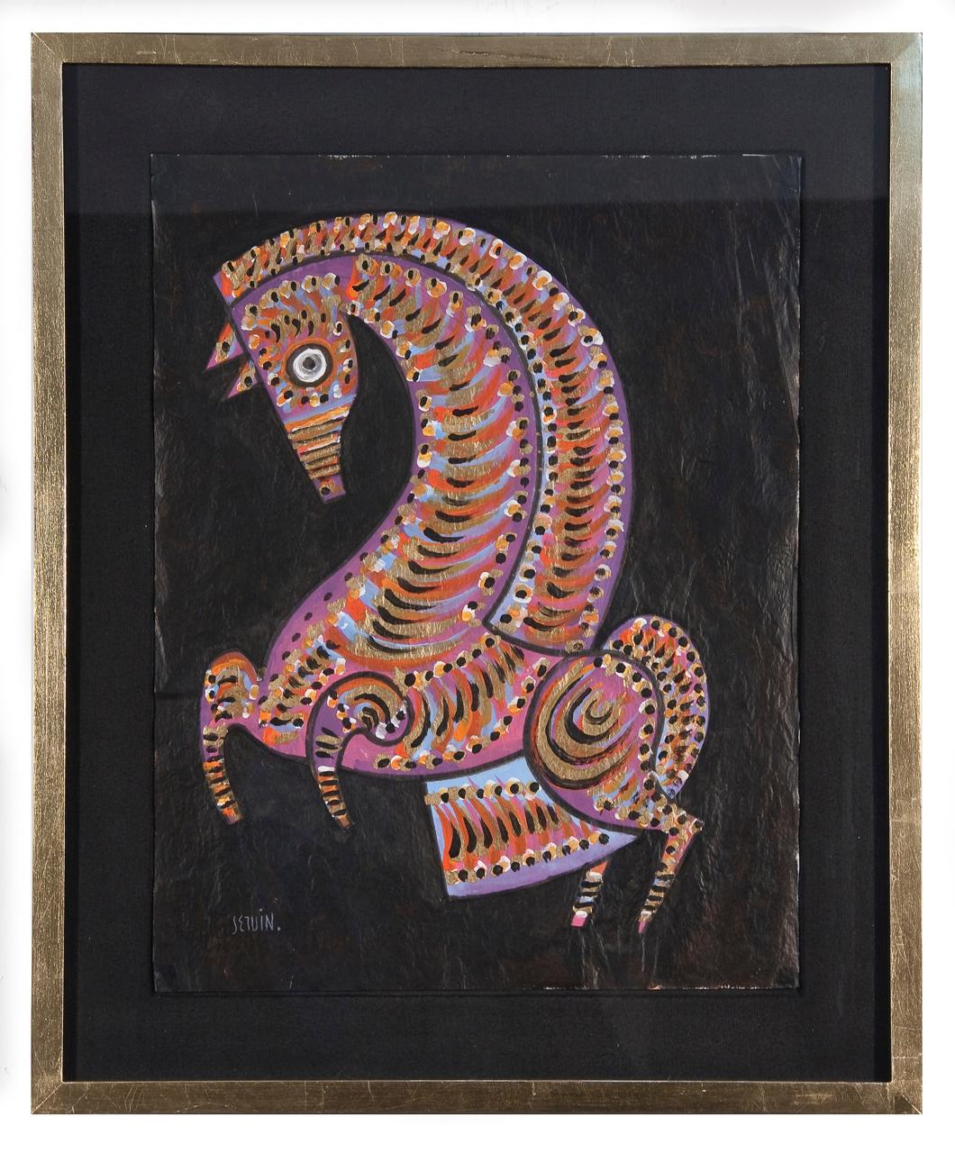 LOTE 045 / José Maria de Servin - Caballito / Mixta sobre papel - 56 x 43 cm