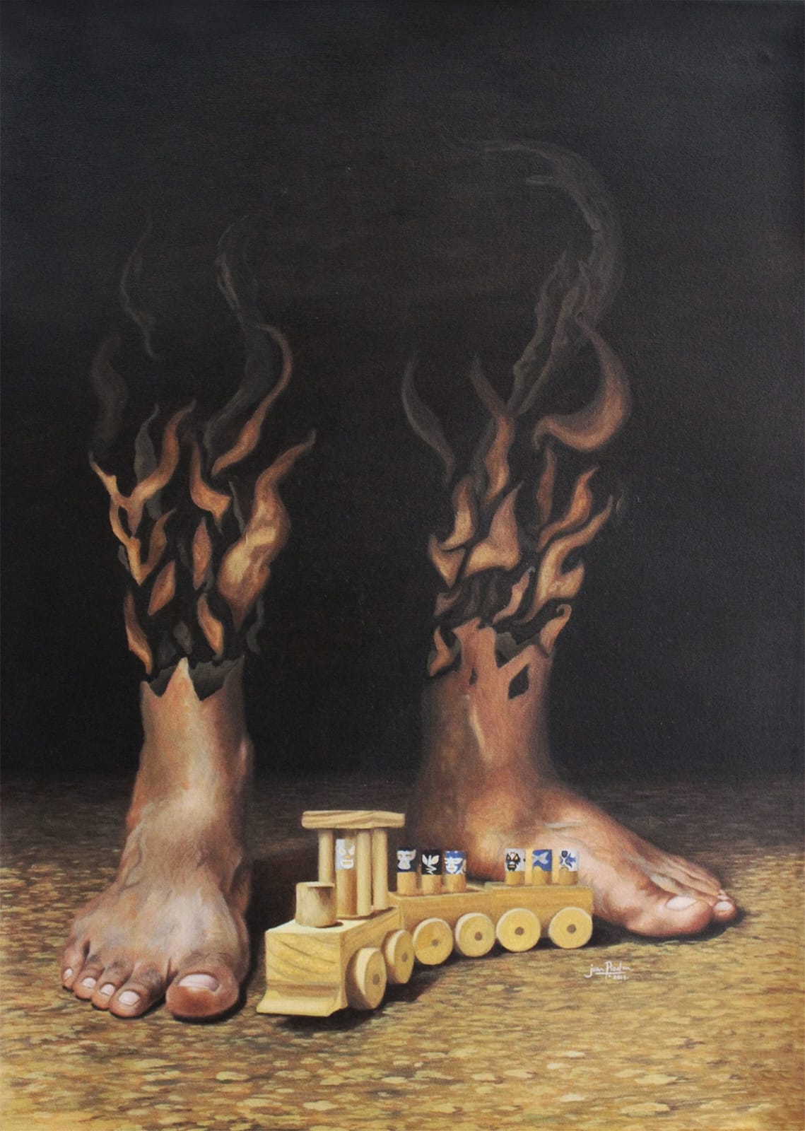 LOTE 049 / Juan Piedra - Memorias / Óleo sobre tela - 70 x 50 cm