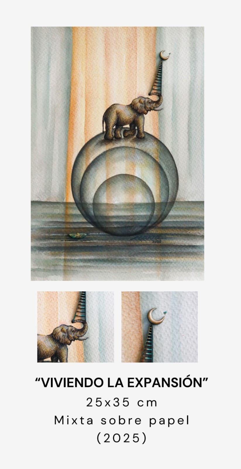 Blanca Garza - Viviendo la expansion / mixta sobre pepel - 25 x 35 cm