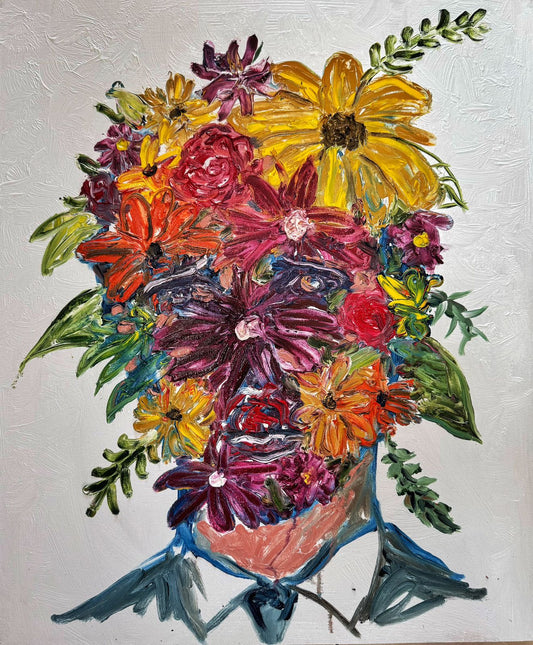 Lote 10: Juan De la Cruz - Dónde descansan las flores / Óleo sobre tela - 50 x 40 cm