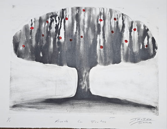 Lote 20: Javier Blancas - Fronda con frutos / Monotipia - 60 x 45 cm