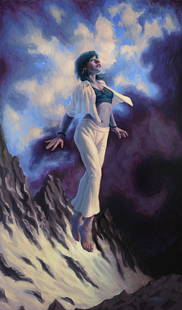 Lote 68: Ángel Melgoza - Deja que todo te pase / Óleo sobre tela - 170 x 100 cm