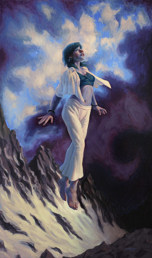 Lote 68: Ángel Melgoza - Deja que todo te pase / Óleo sobre tela - 170 x 100 cm