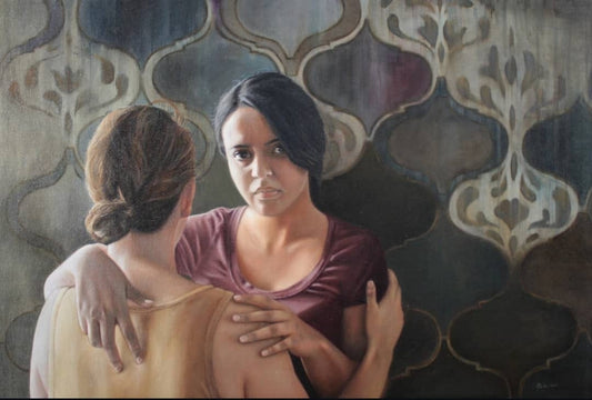 Lote 06: Mer Rodríguez - Me sostienes entre el tiempo / Óleo sobre lienzo - 60 x 90 cm