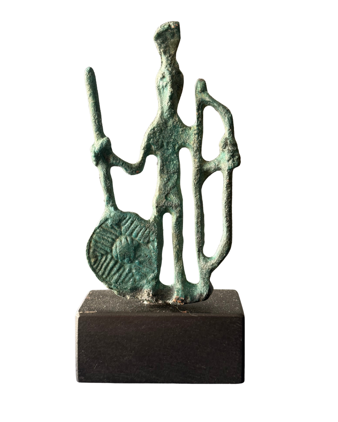 Pieza 18 - Figuras y máscaras de la Sardegna - "guerrero nuragico mediano cinque" / fundición en bronce - 12.5 x 5 cm